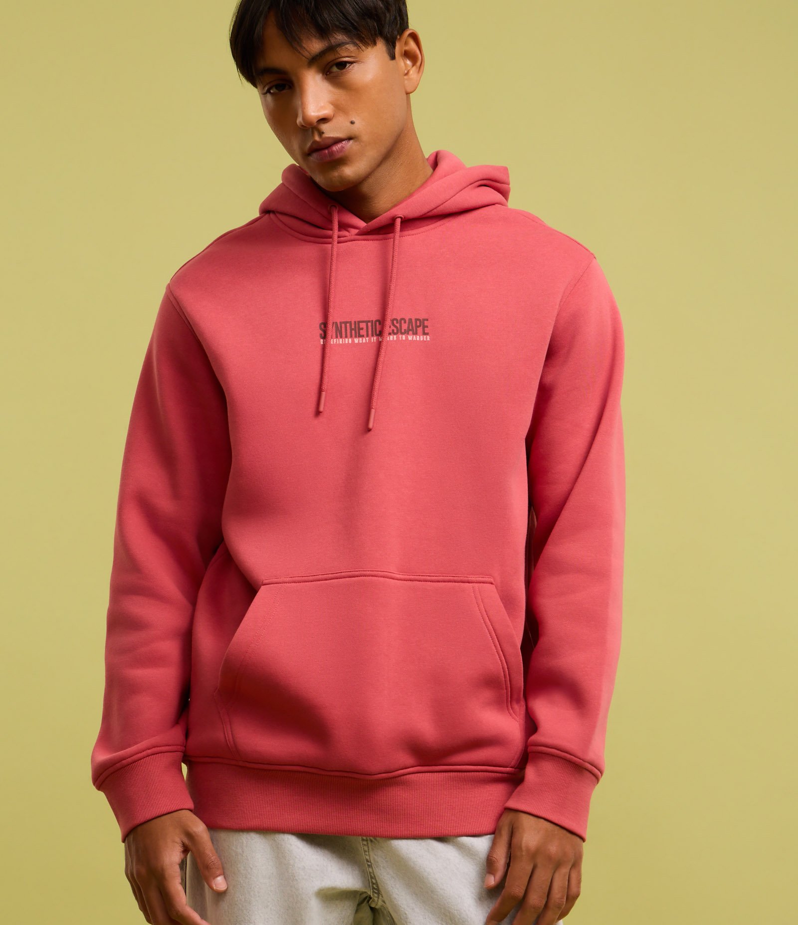 Casaco Comfort em Moletom com Felpa Bolso Canguru e Estampa Lettering Vermelho 1