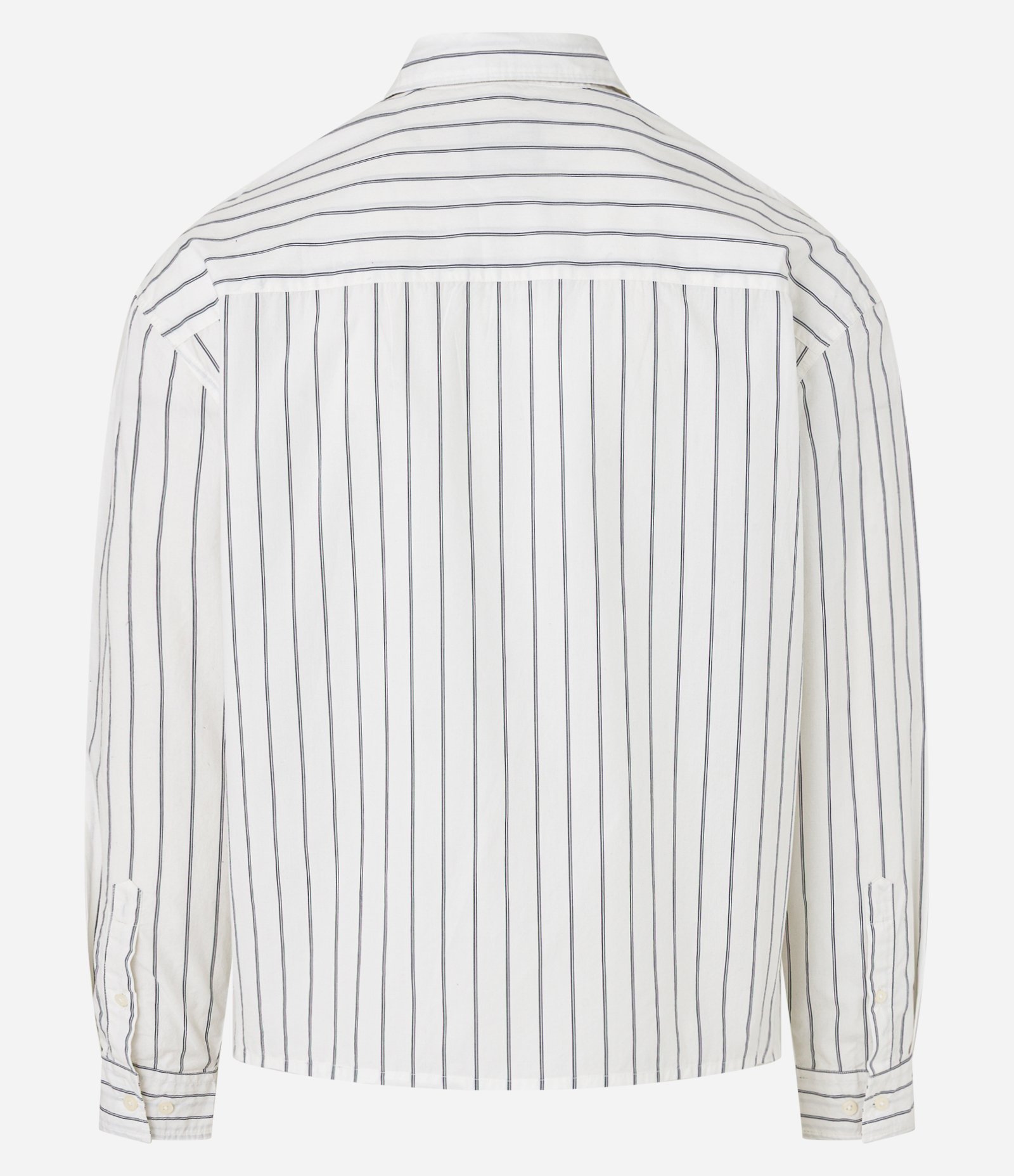 Camisa Boxy em Tricoline com Estampa de Listras e Bolso Branco 6