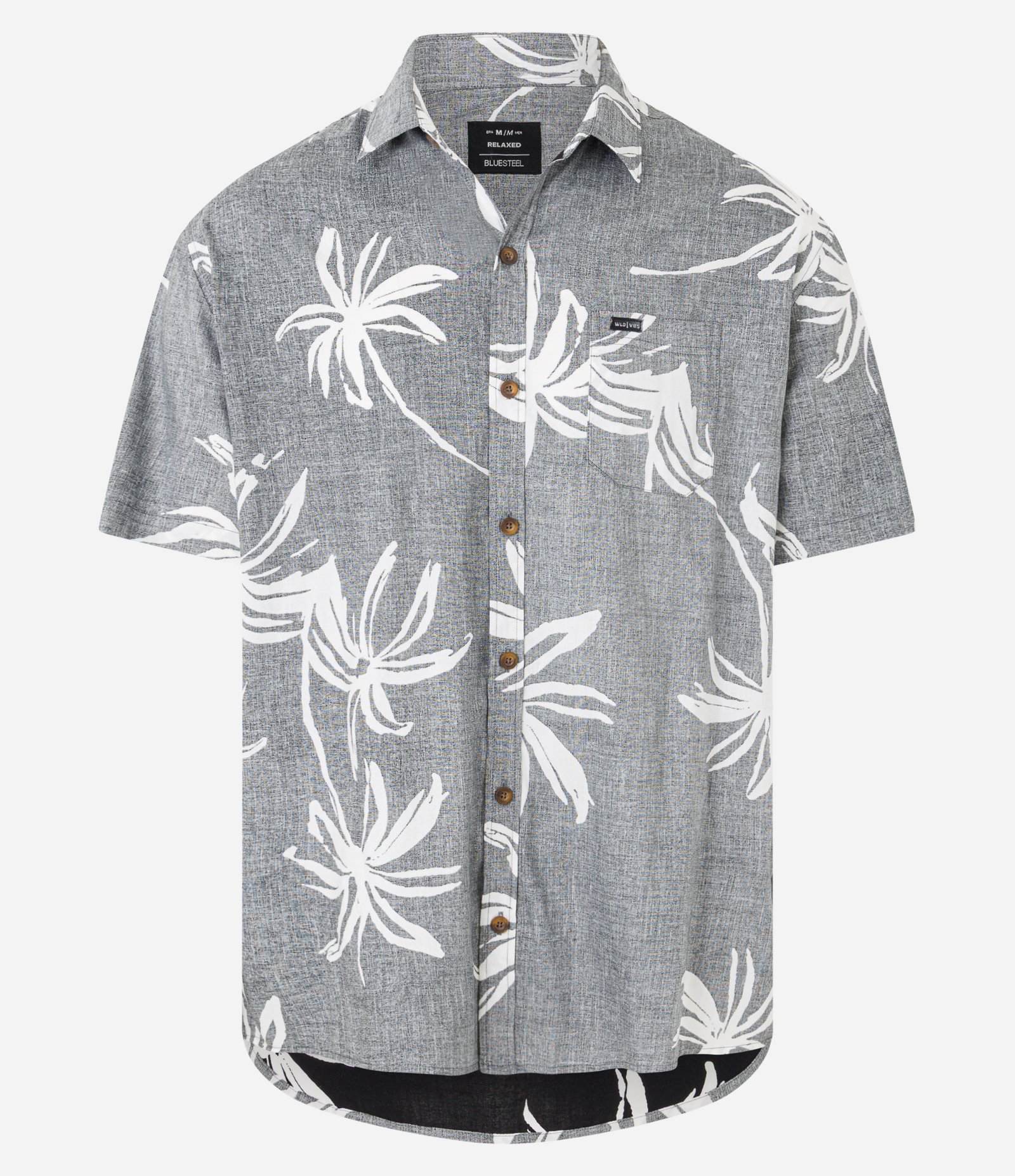 Camisa Relaxed em Tricoline com Estampa Floral Cinza 7