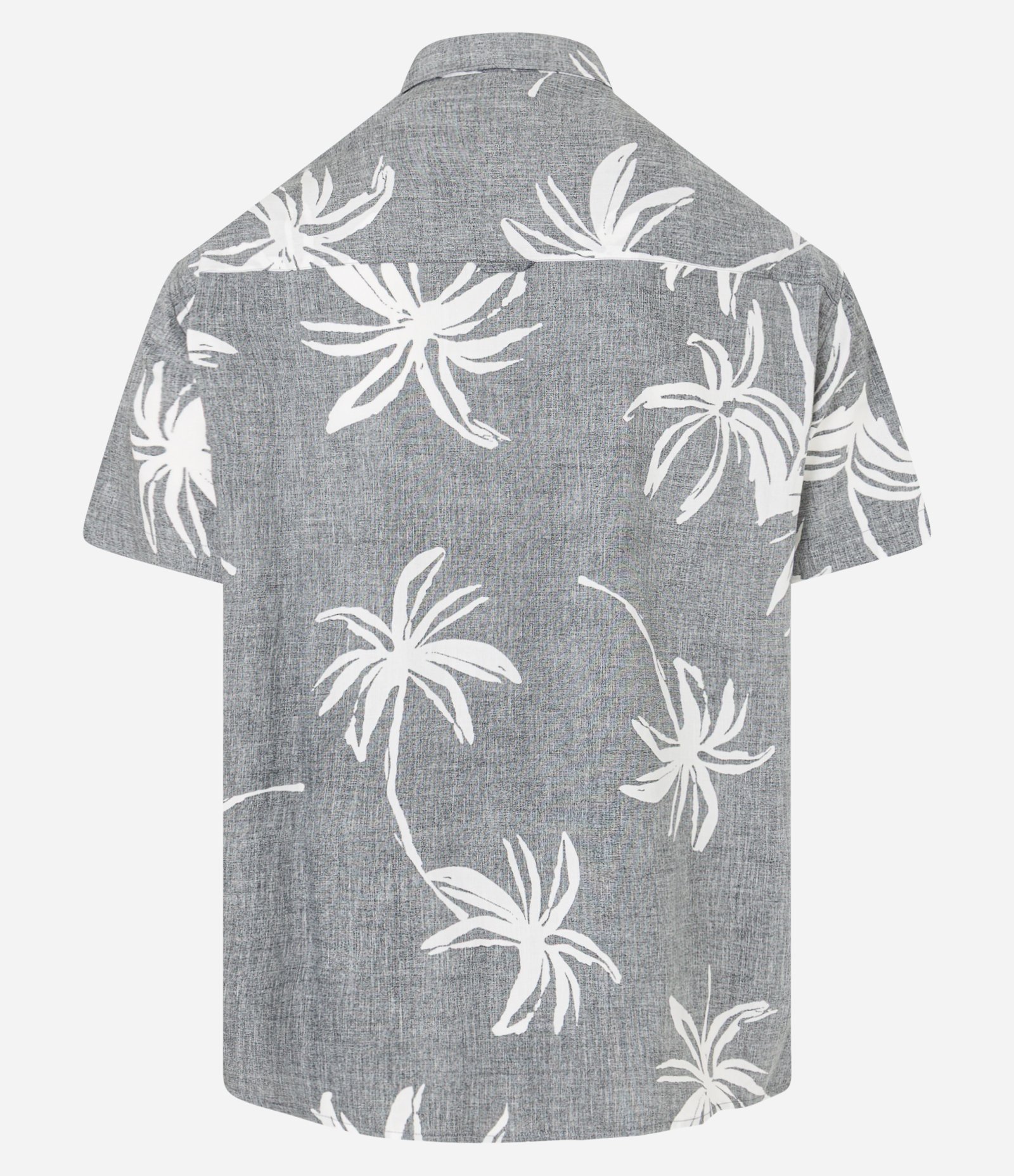 Camisa Relaxed em Tricoline com Estampa Floral Cinza 8