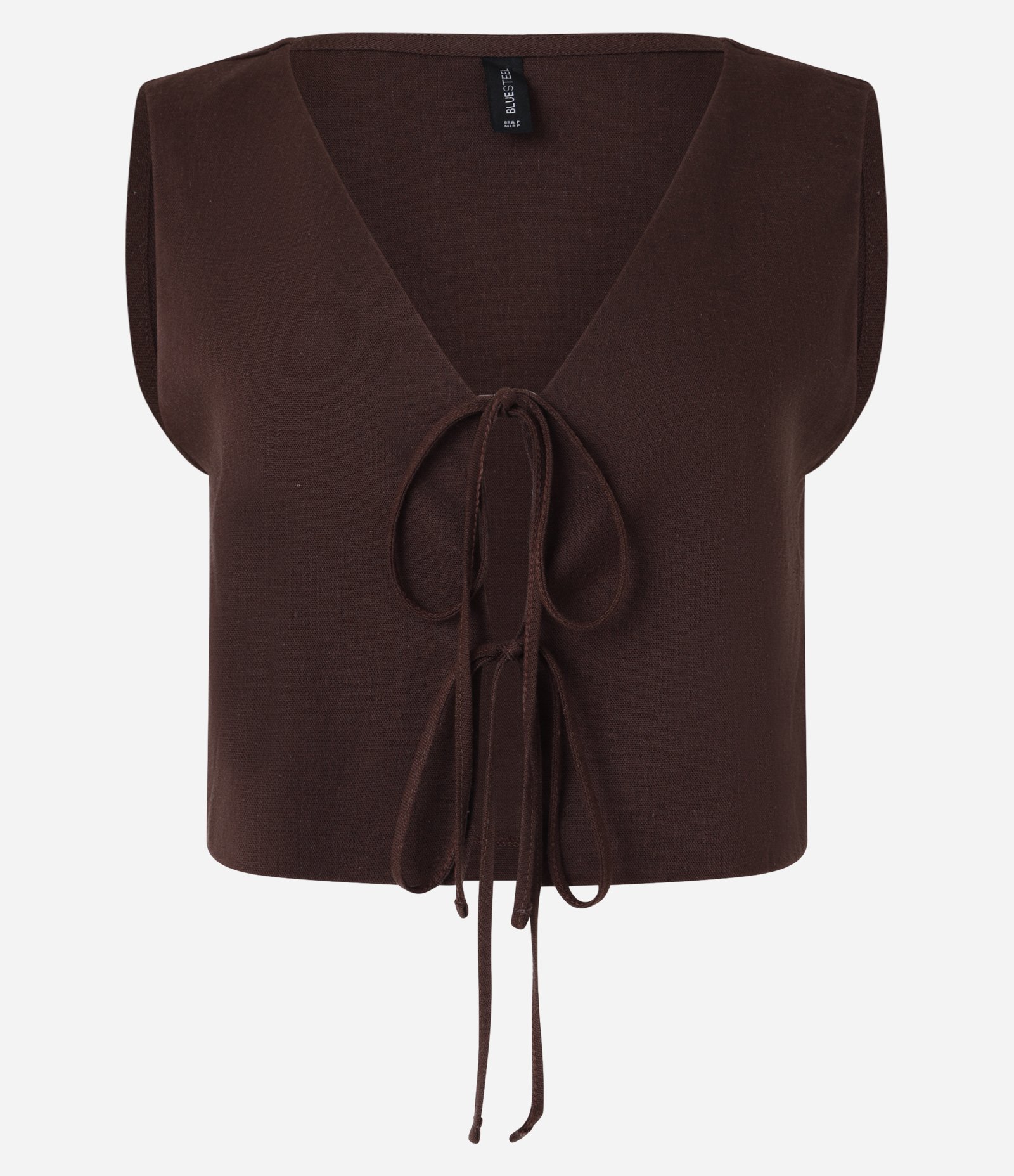 Colete em Viscose com Amarração Frontal Marrom 1