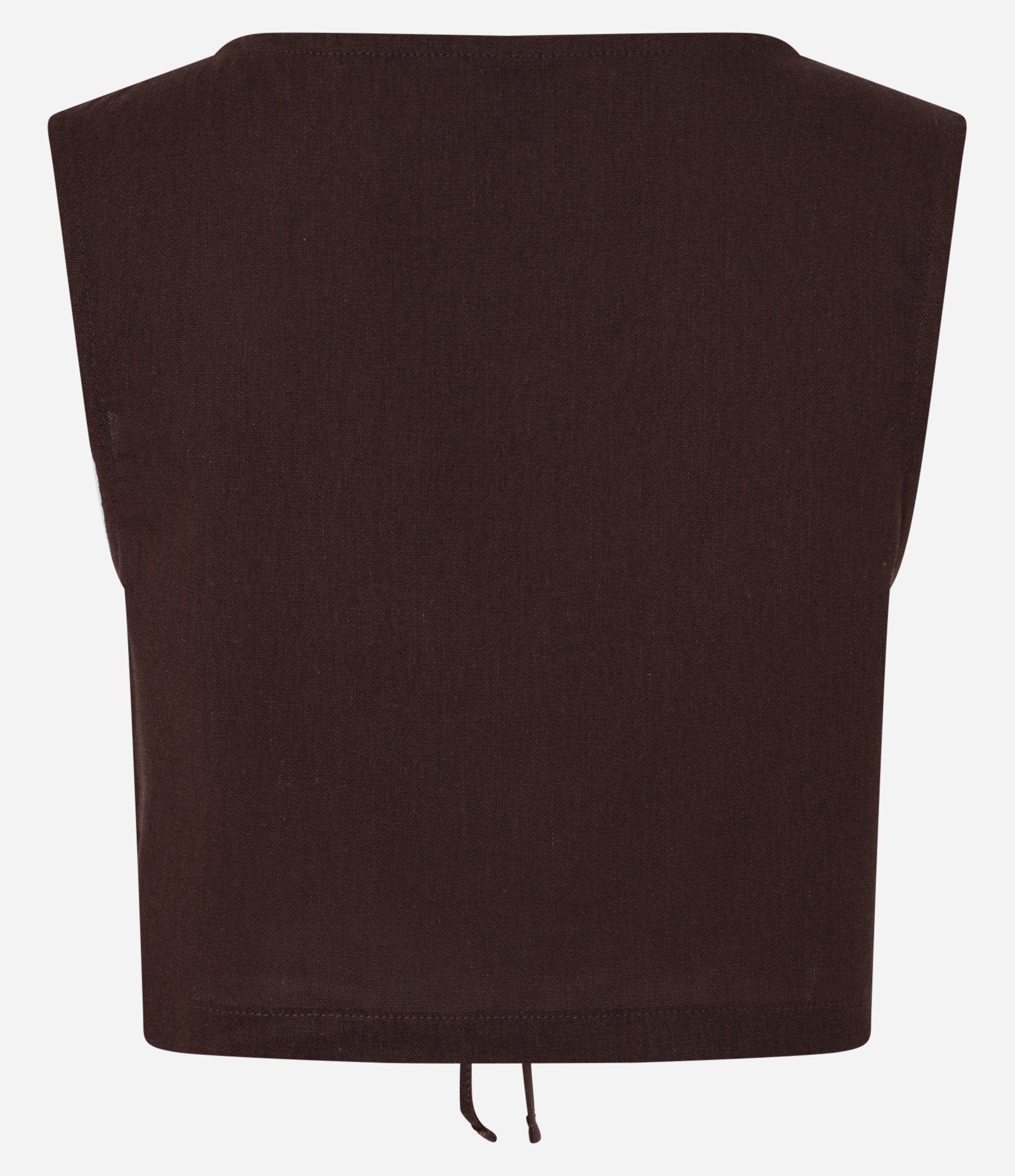 Colete em Viscose com Amarração Frontal Marrom 2