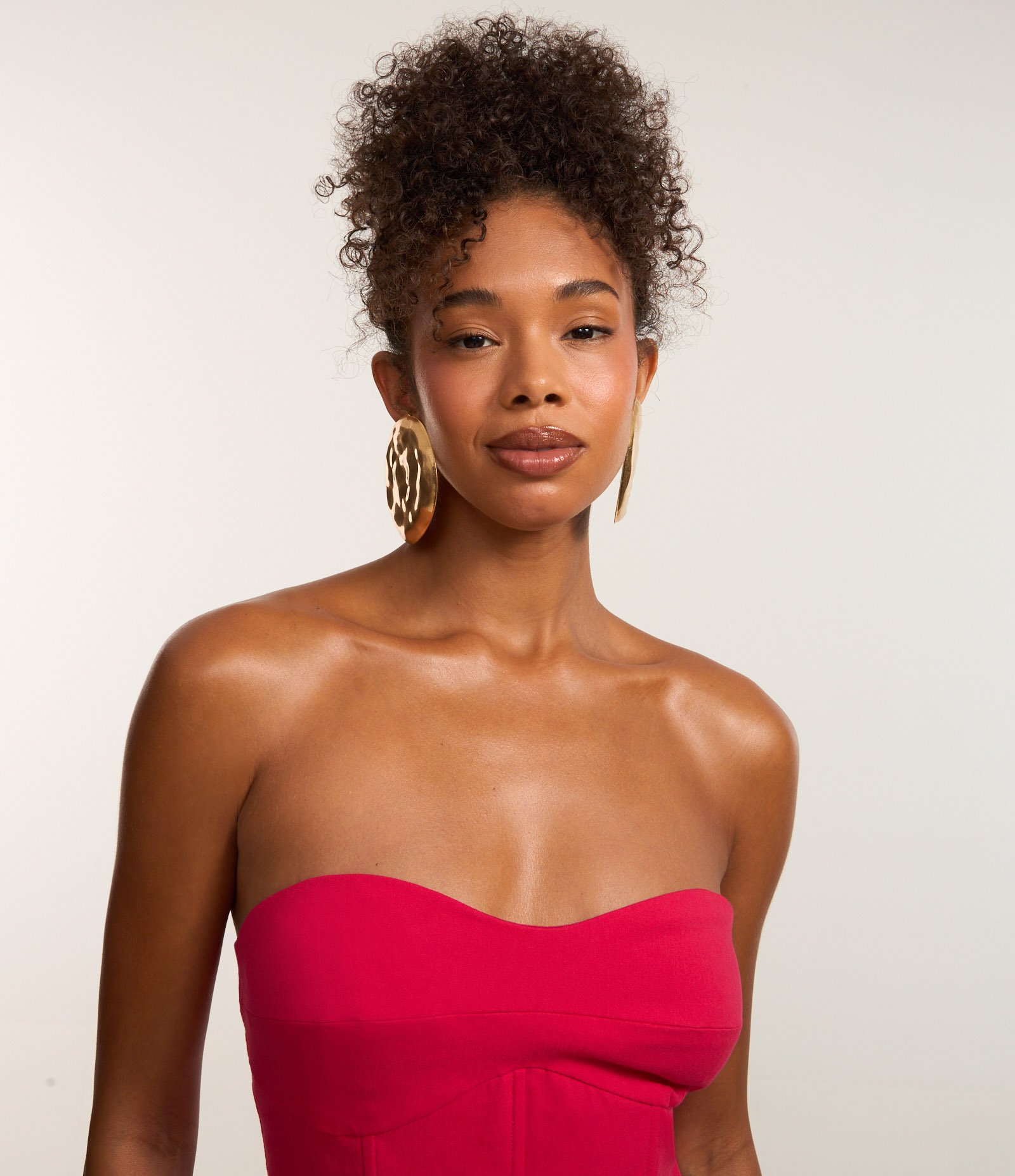 Blusa Corsetada em Bengaline com Zíper nas Costas Rosa Avermelhado 3