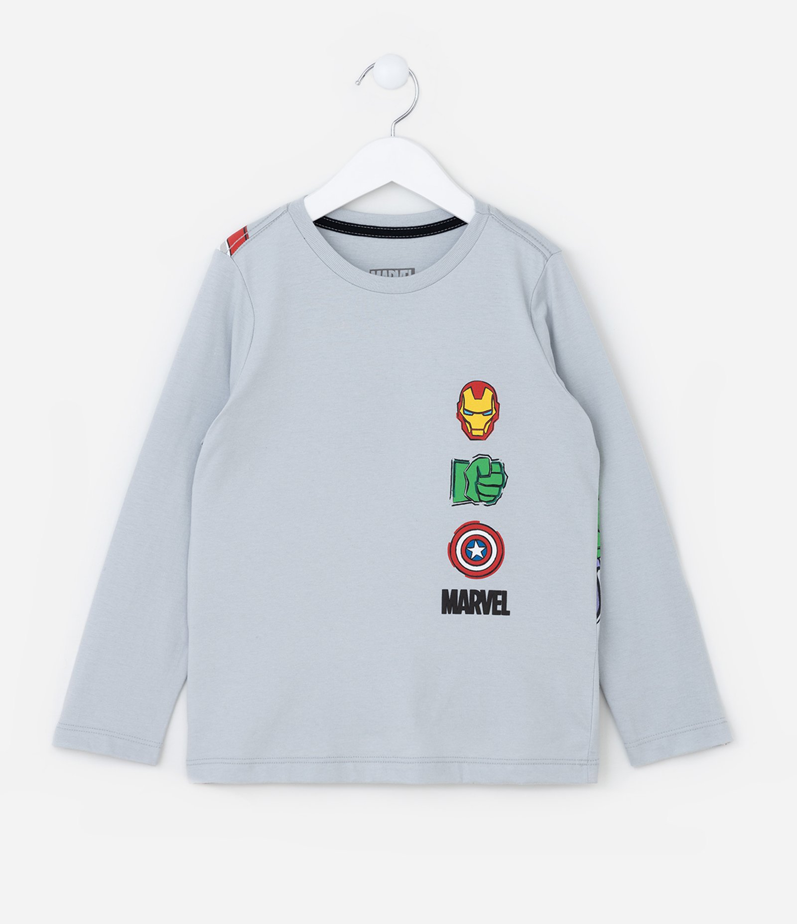 Camiseta Infantil com Estampa Frente e Costas Avengers - Tam 2 a 8 Anos Azul 1