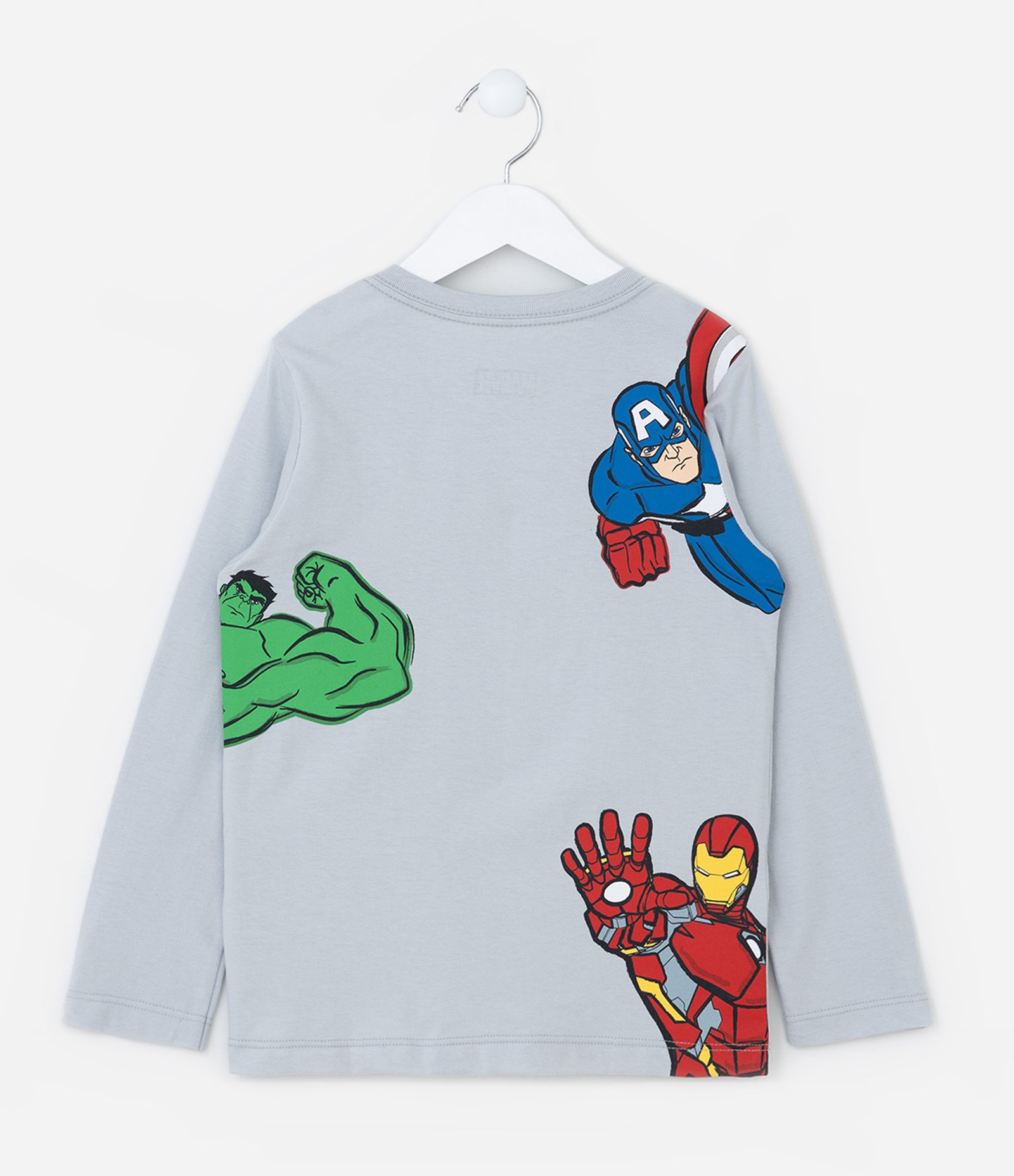 Camiseta Infantil com Estampa Frente e Costas Avengers - Tam 2 a 8 Anos Azul 2