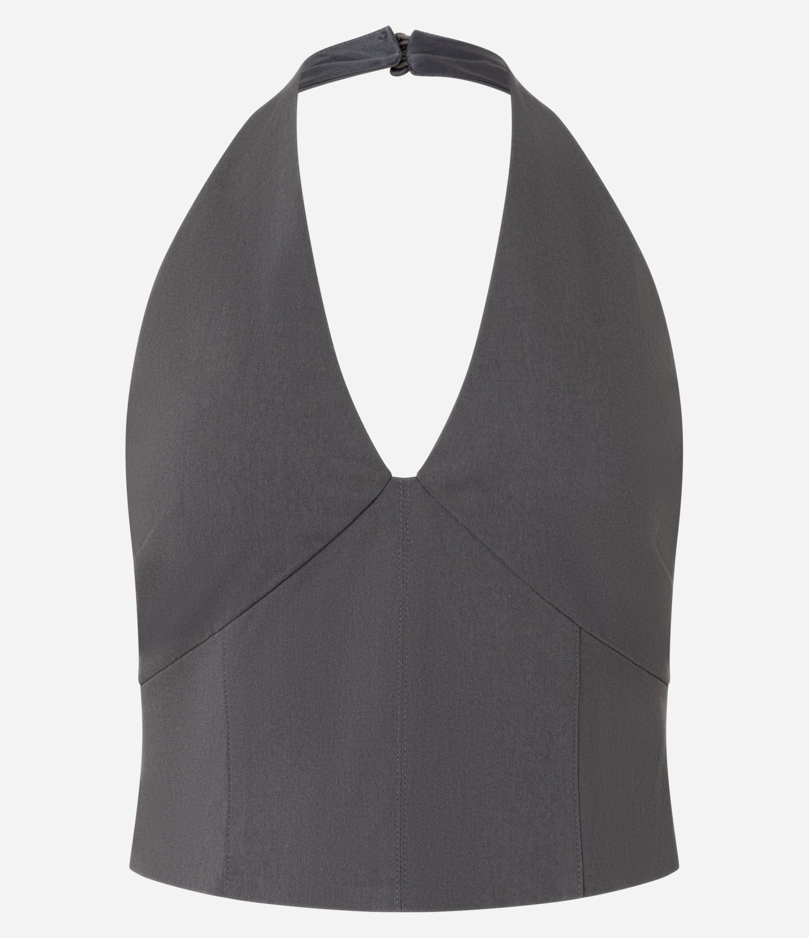 Blusa Curta em Bengaline Frente Única Cinza 11