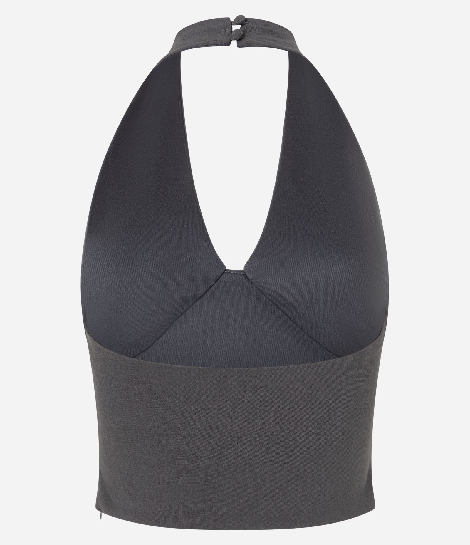 Blusa Curta em Bengaline Frente Única Cinza 12