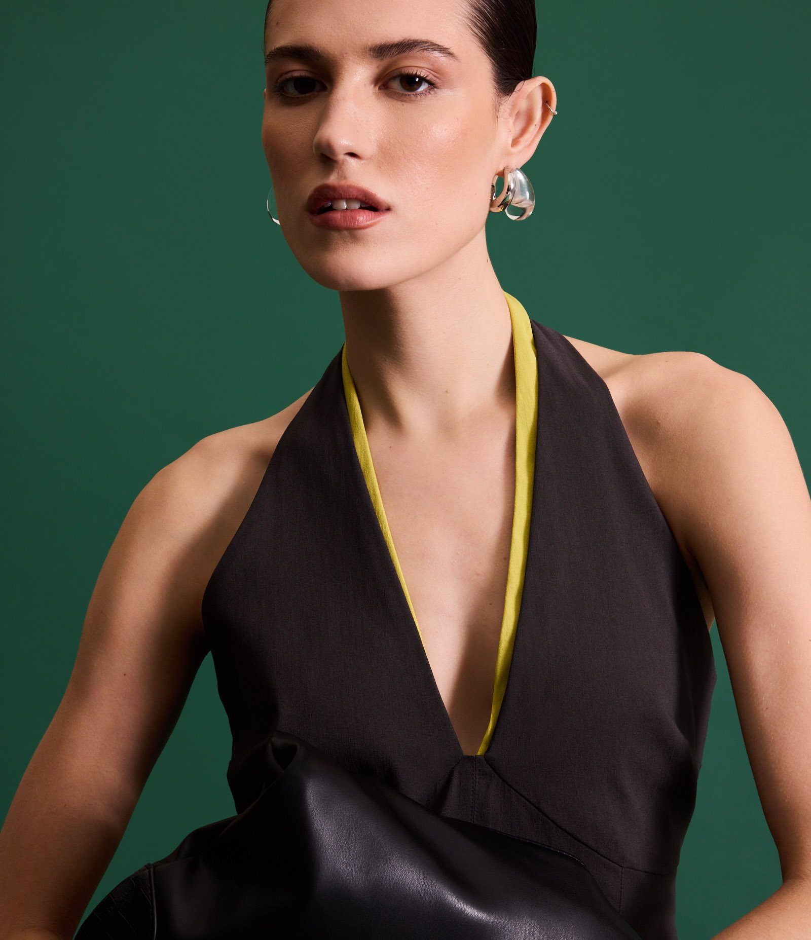 Blusa Curta em Bengaline Frente Única Cinza 2