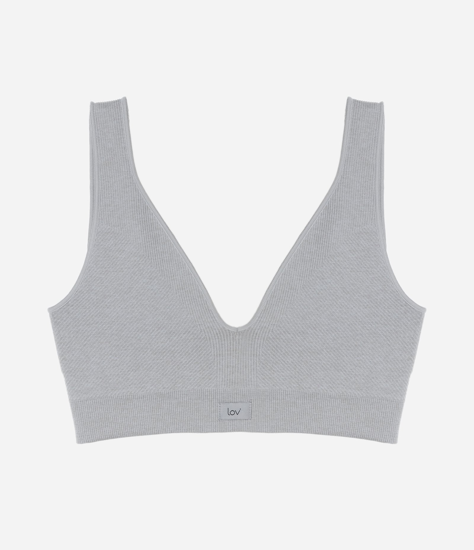 Sutiã Top Comfy Seamless com Etiqueta LOV Cinza 4