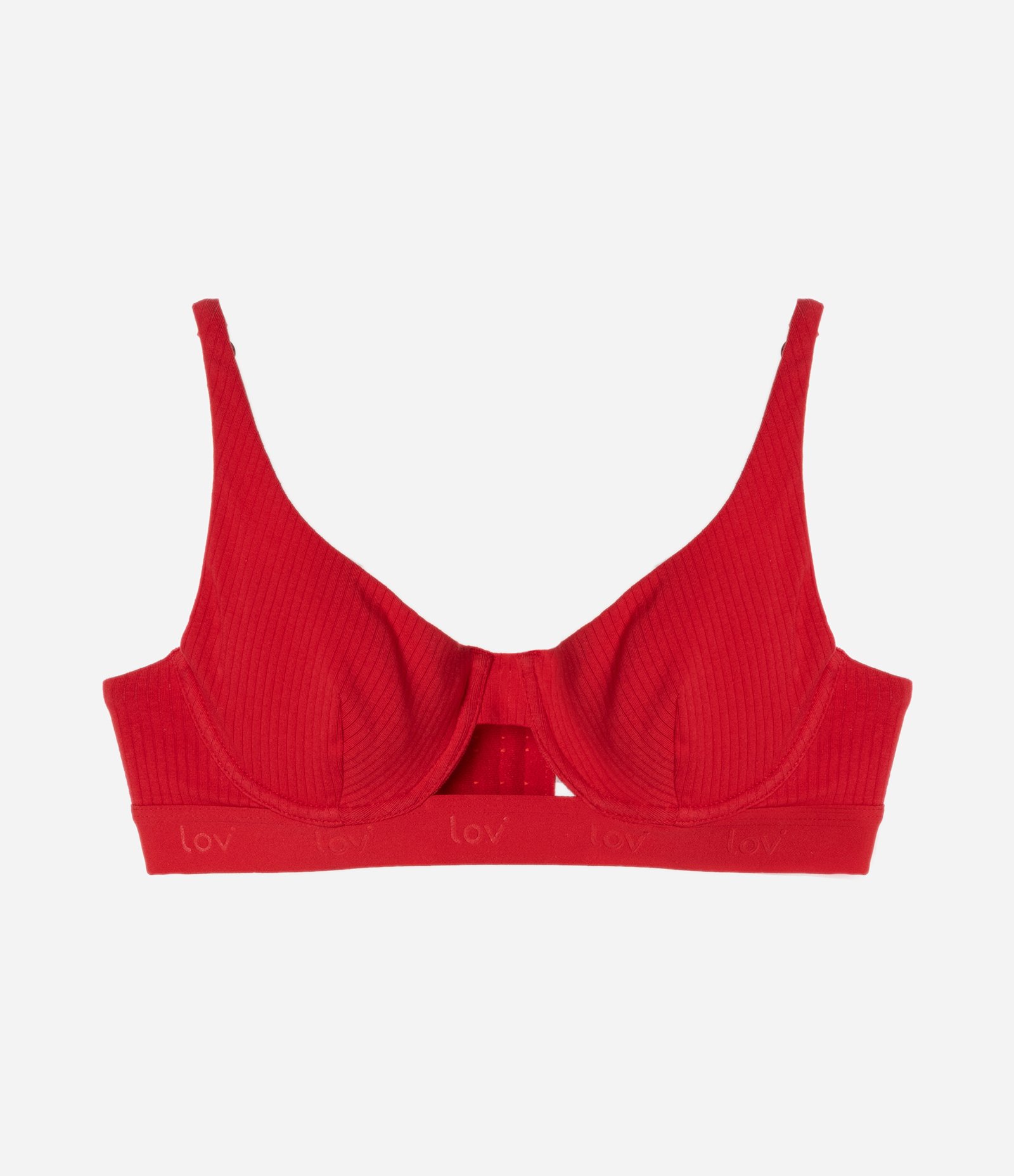 Sutiã Com Bojo Sem Aro Texturizado Vermelho 5