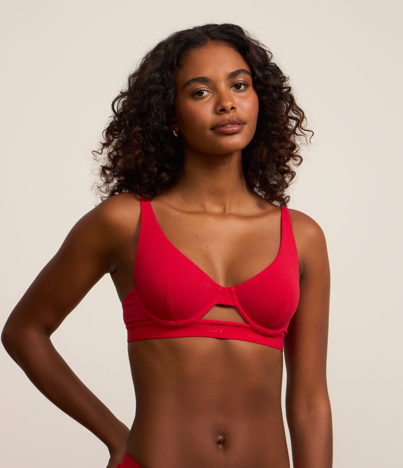 Sutiã Com Bojo Sem Aro Texturizado Vermelho 1