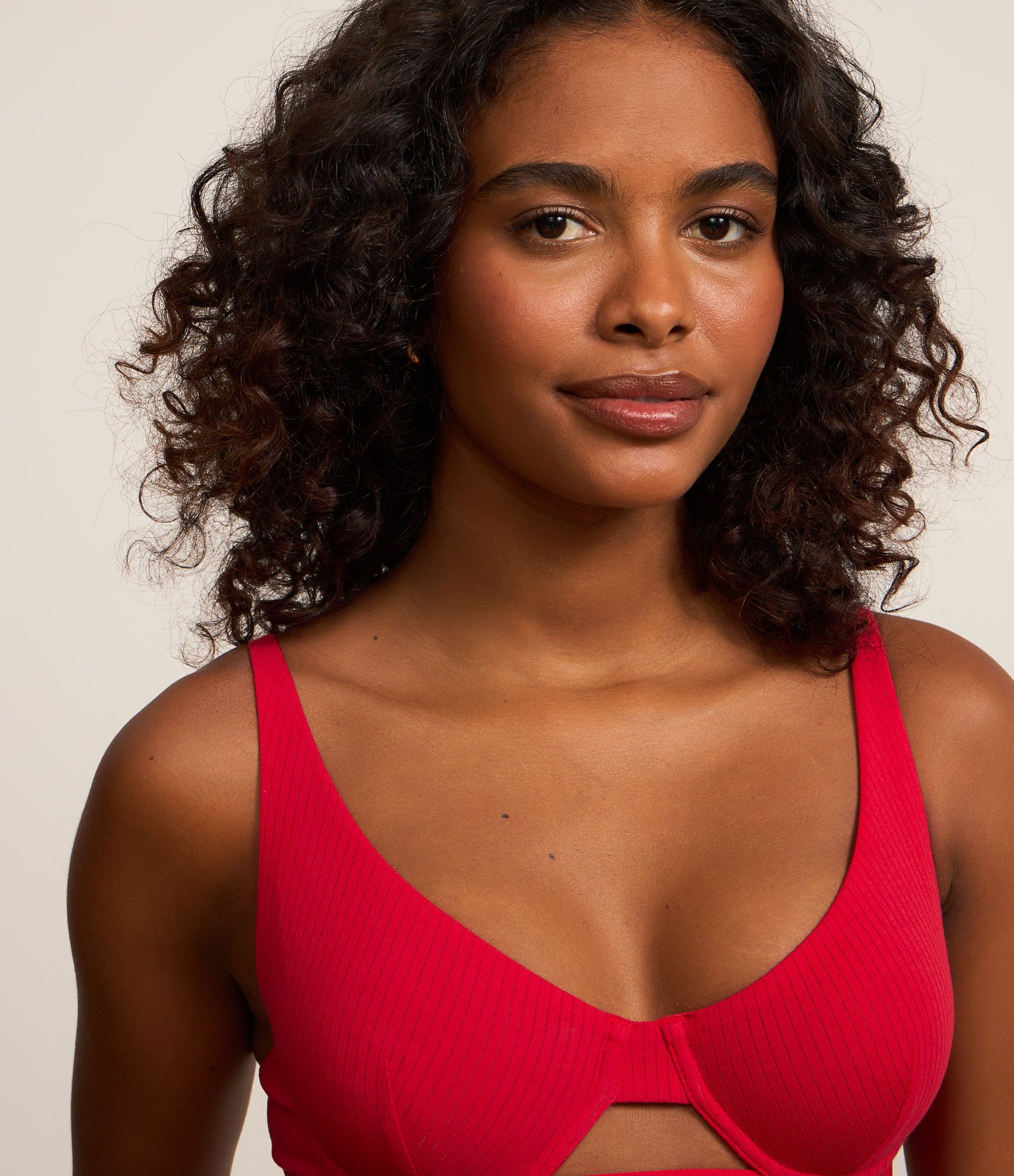 Sutiã Com Bojo Sem Aro Texturizado Vermelho 4