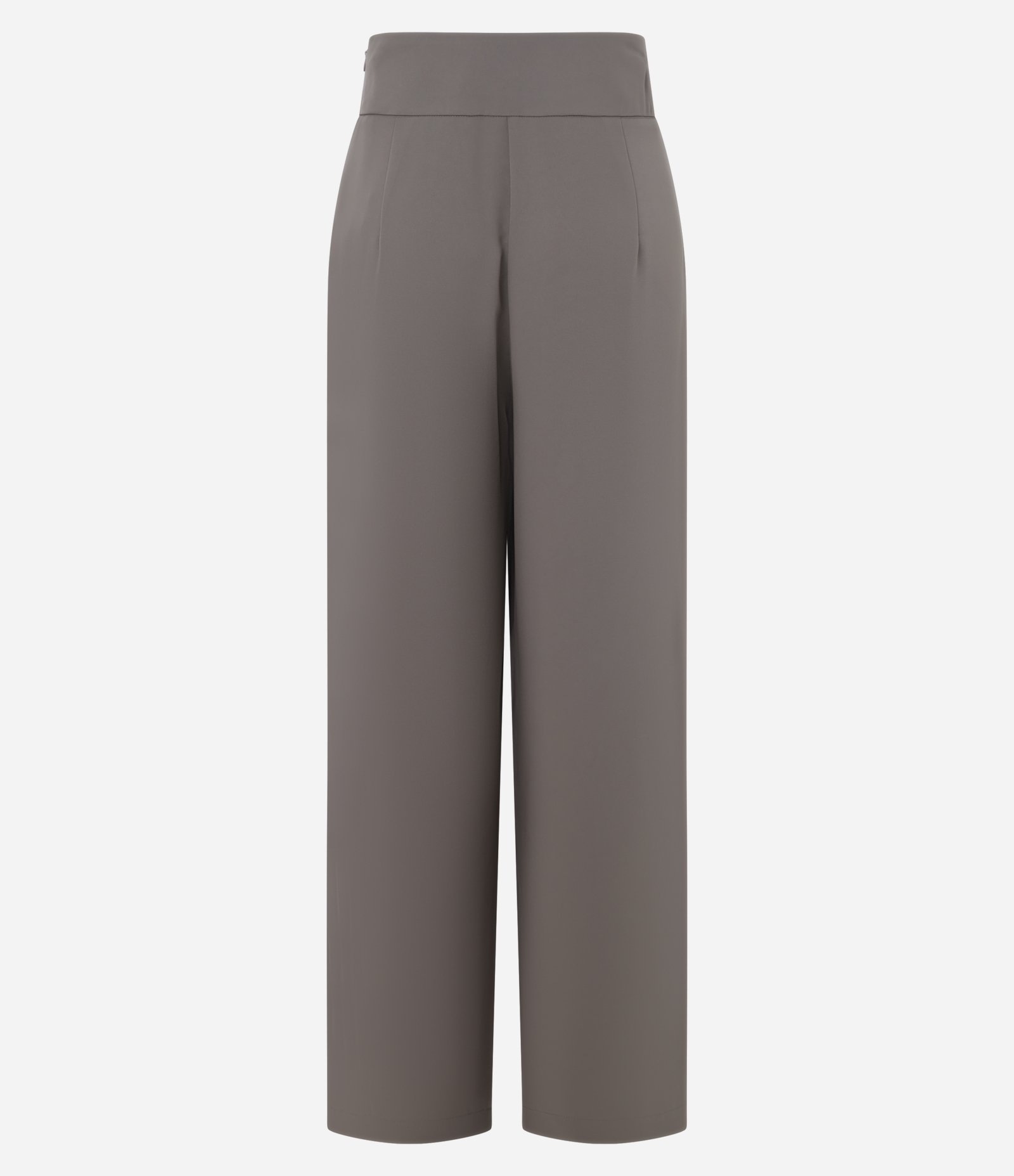 Calça Pantalona em Crepe com Pences Cinza 6