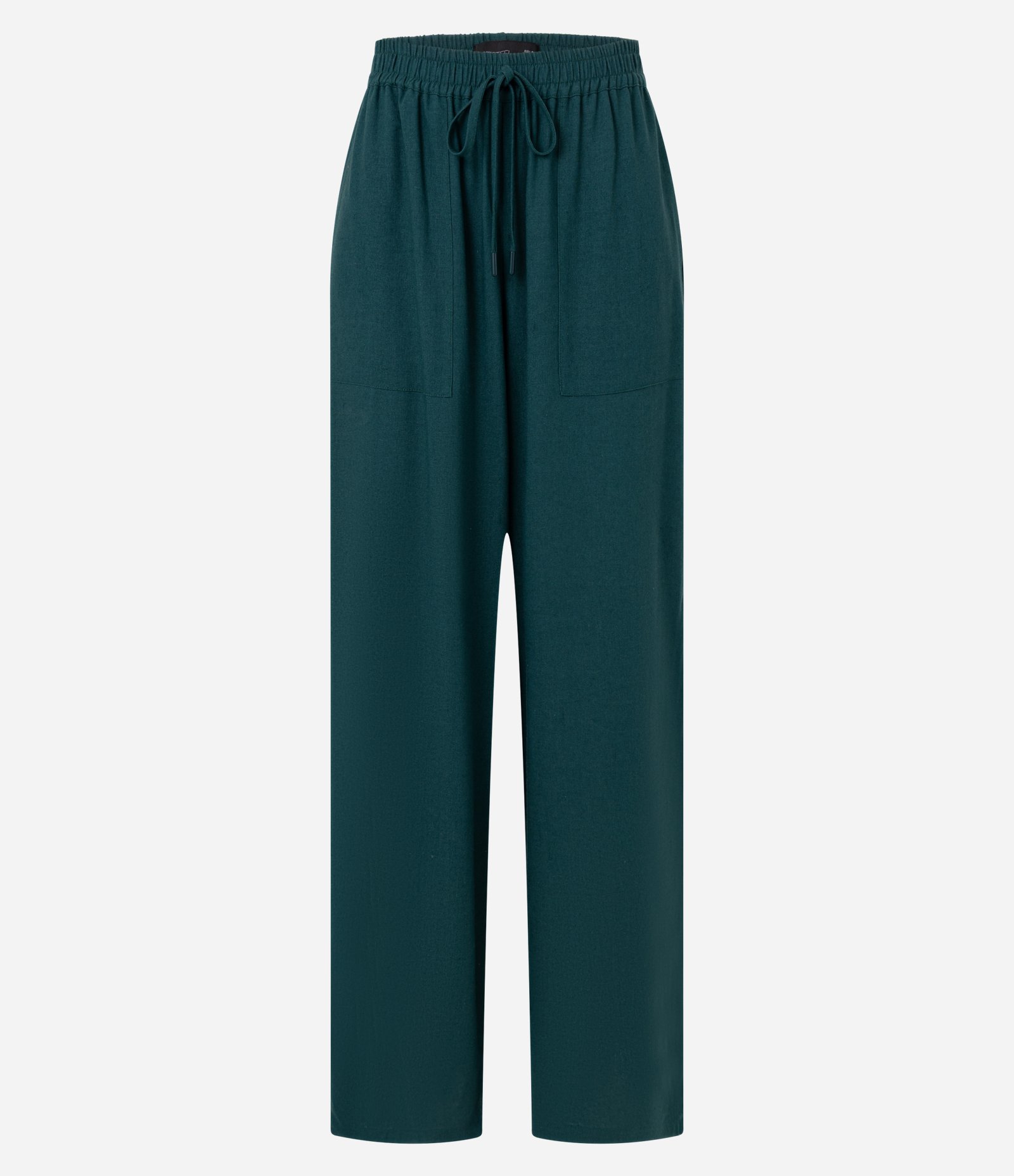 Calça Wide Leg em Viscose com Bolsos Aplicados Verde Escuro 5