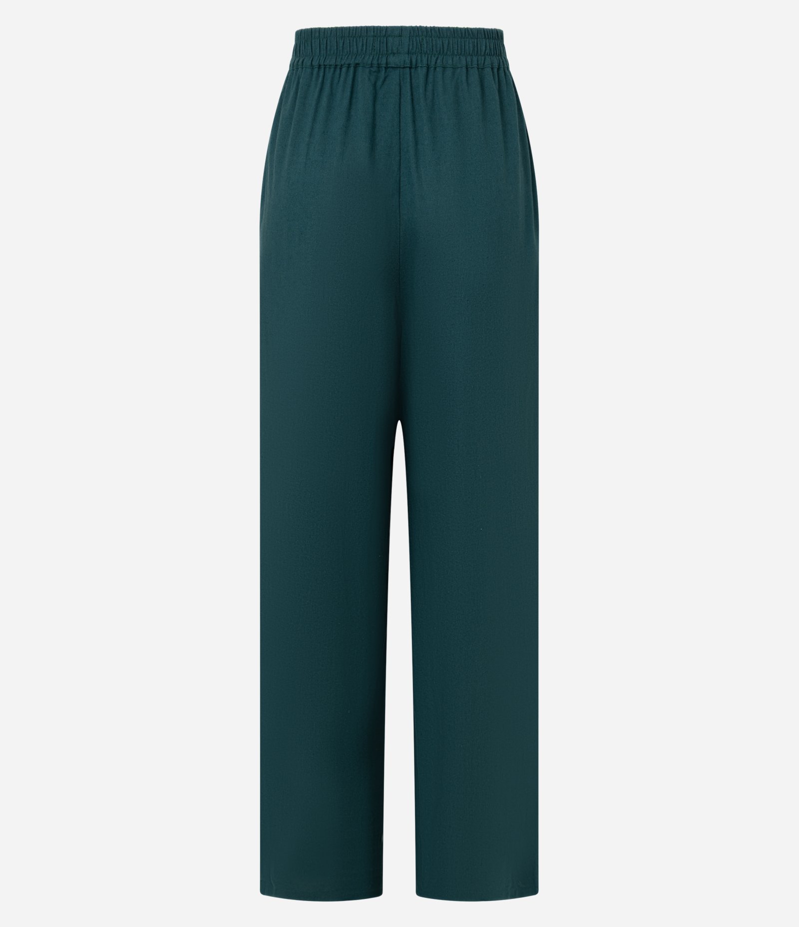 Calça Wide Leg em Viscose com Bolsos Aplicados Verde Escuro 6
