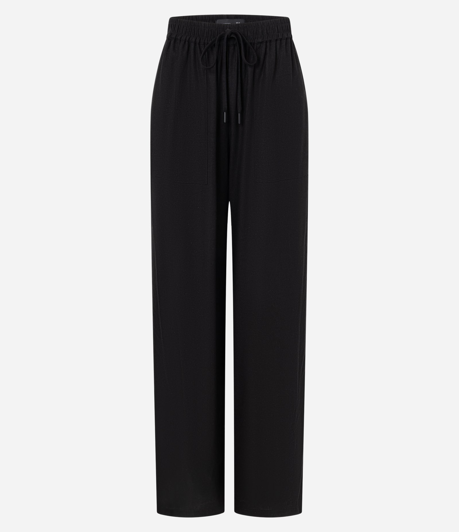 Calça Wide Leg em Viscose com Bolsos Aplicados Preto 5