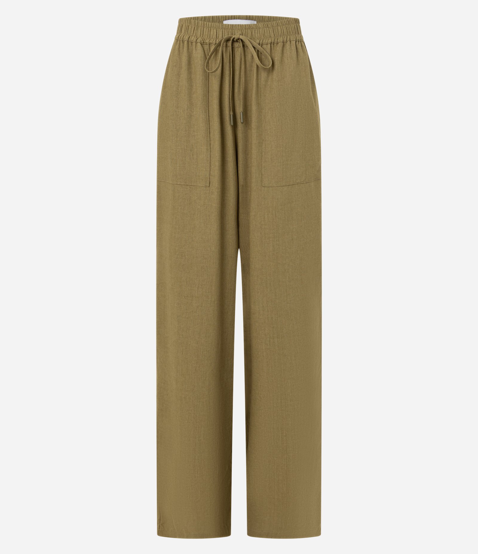 Calça Wide Leg em Viscose com Bolsos Aplicados Verde 6