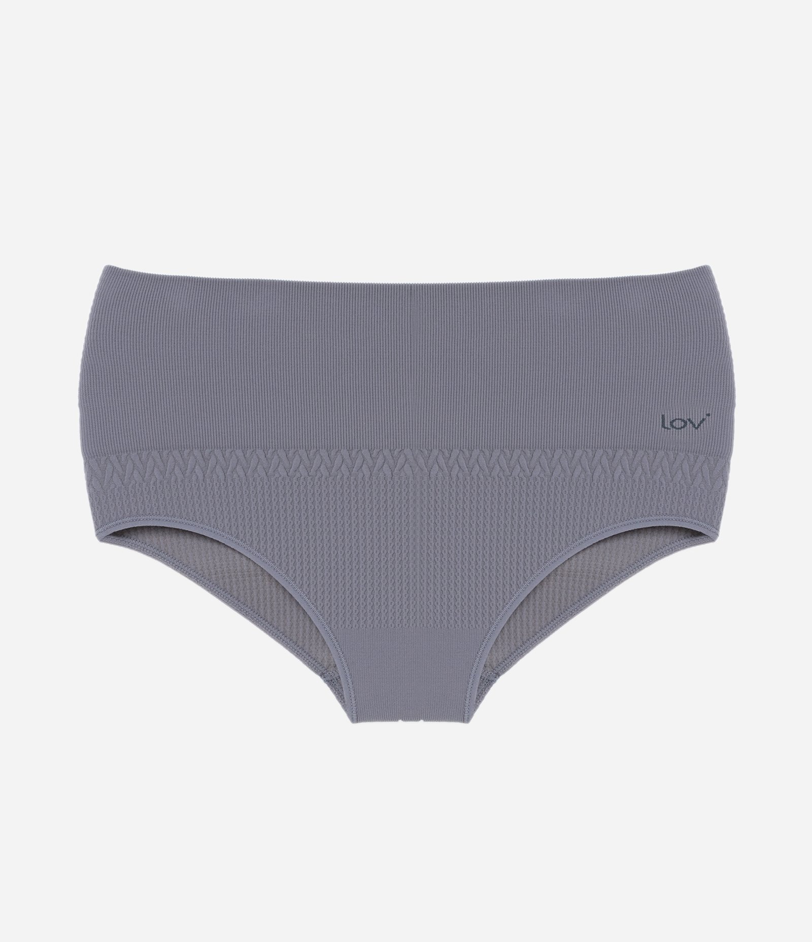 Calcinha Alta em Poliamida Seamless Texturizada Cinza 5