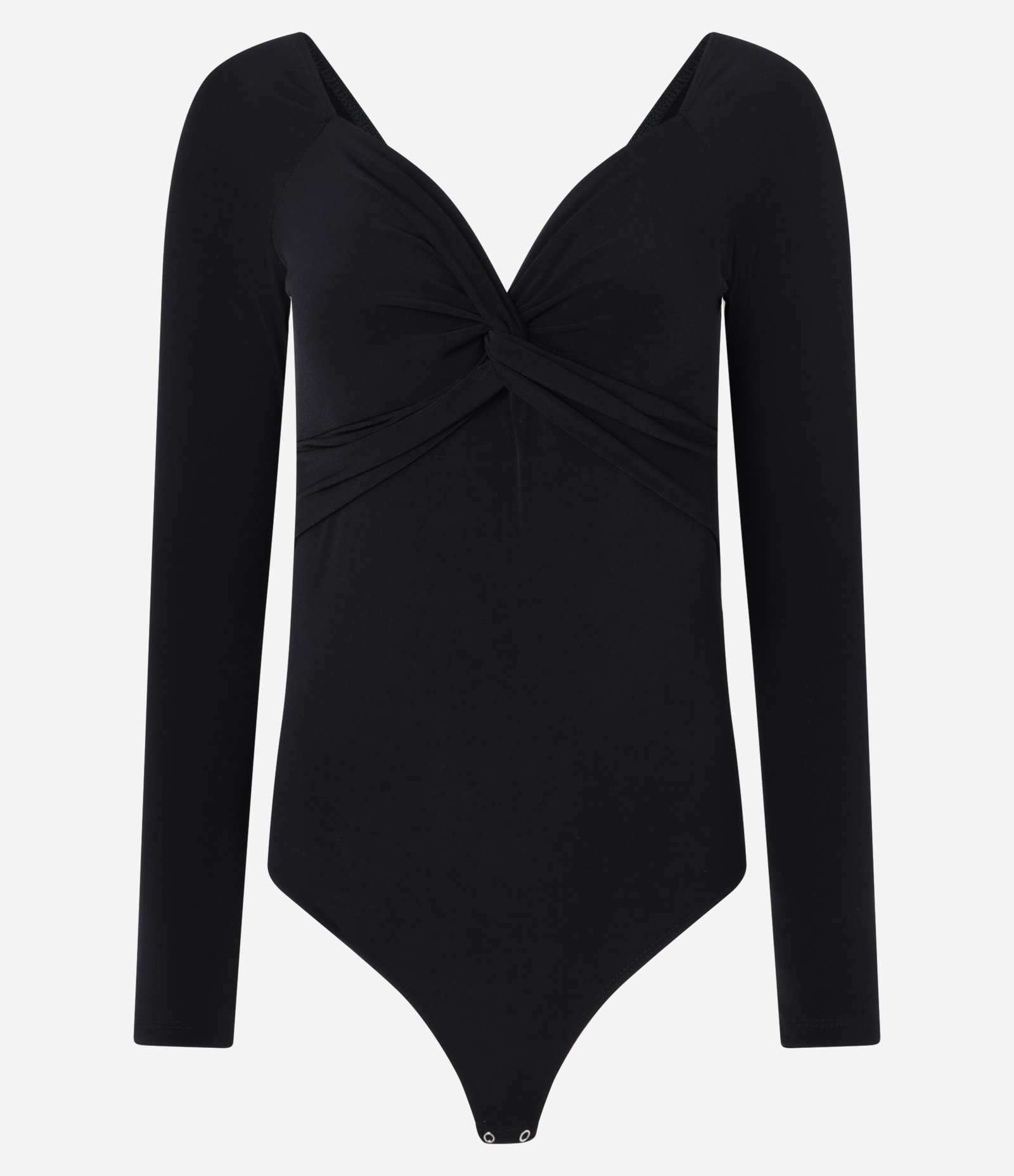 Body em Microfibra com Torcido no Busto e Decote V Preto 7