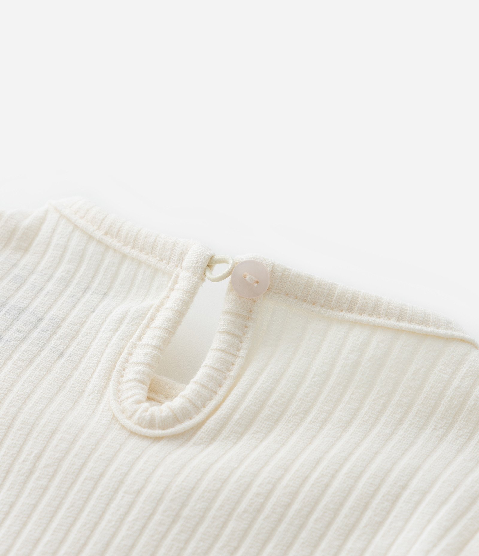 Blusa Infantil Canelada com Babado na Gola - Tam 1 a 6 Anos Off White 4