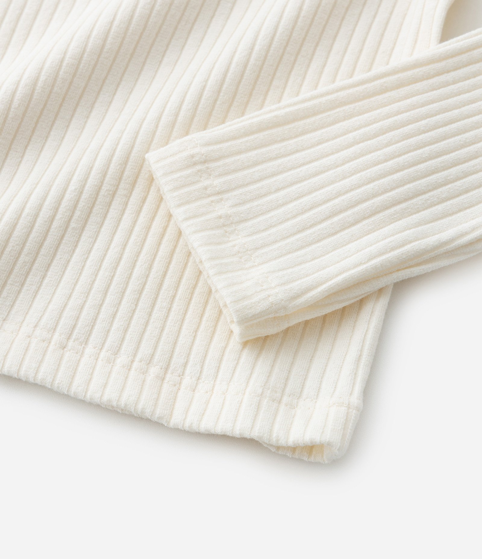 Blusa Infantil Canelada com Babado na Gola - Tam 1 a 6 Anos Off White 5