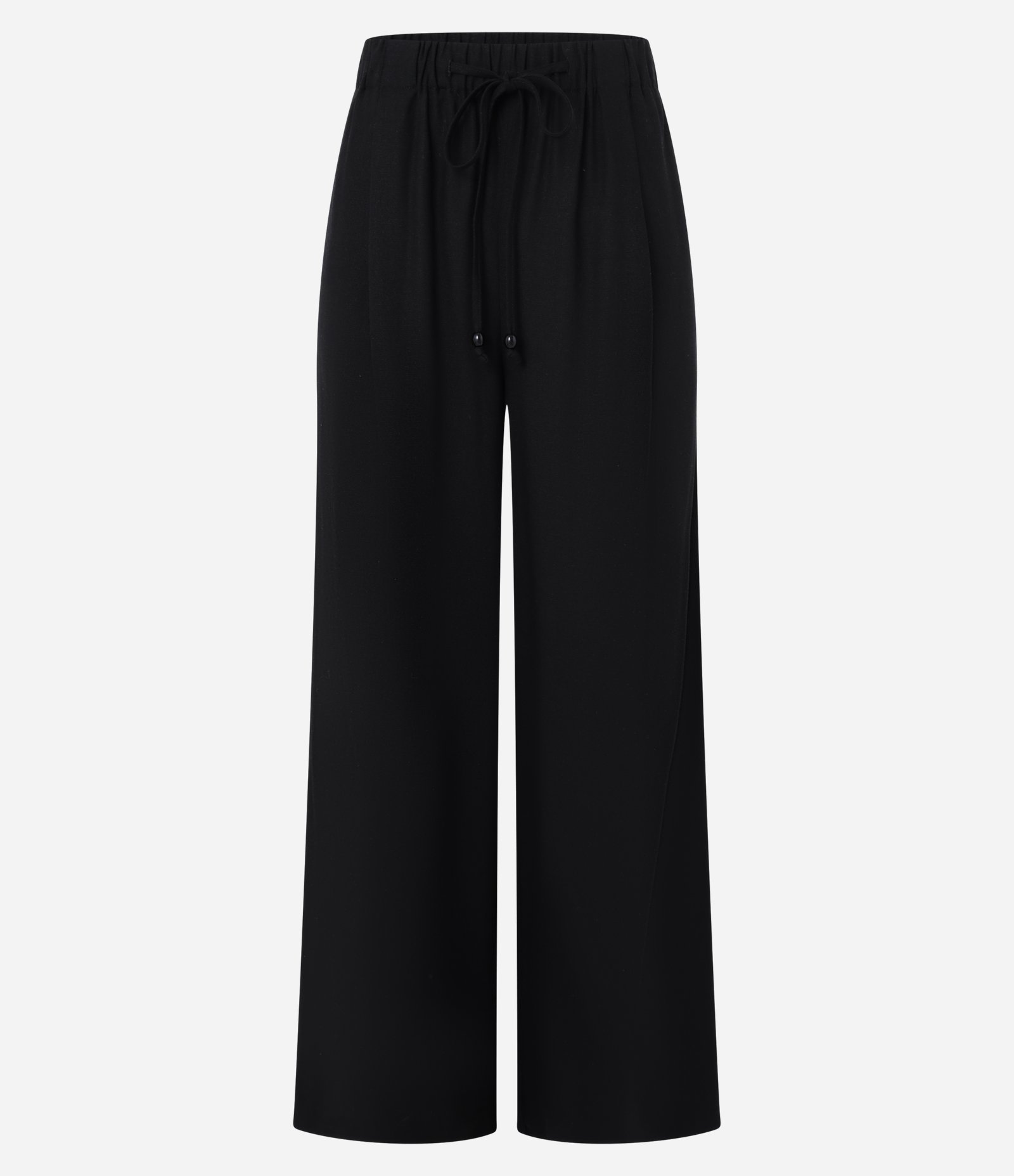 Calça Wide Leg Cintura Alta em Viscolinho com Amarração Preto 5