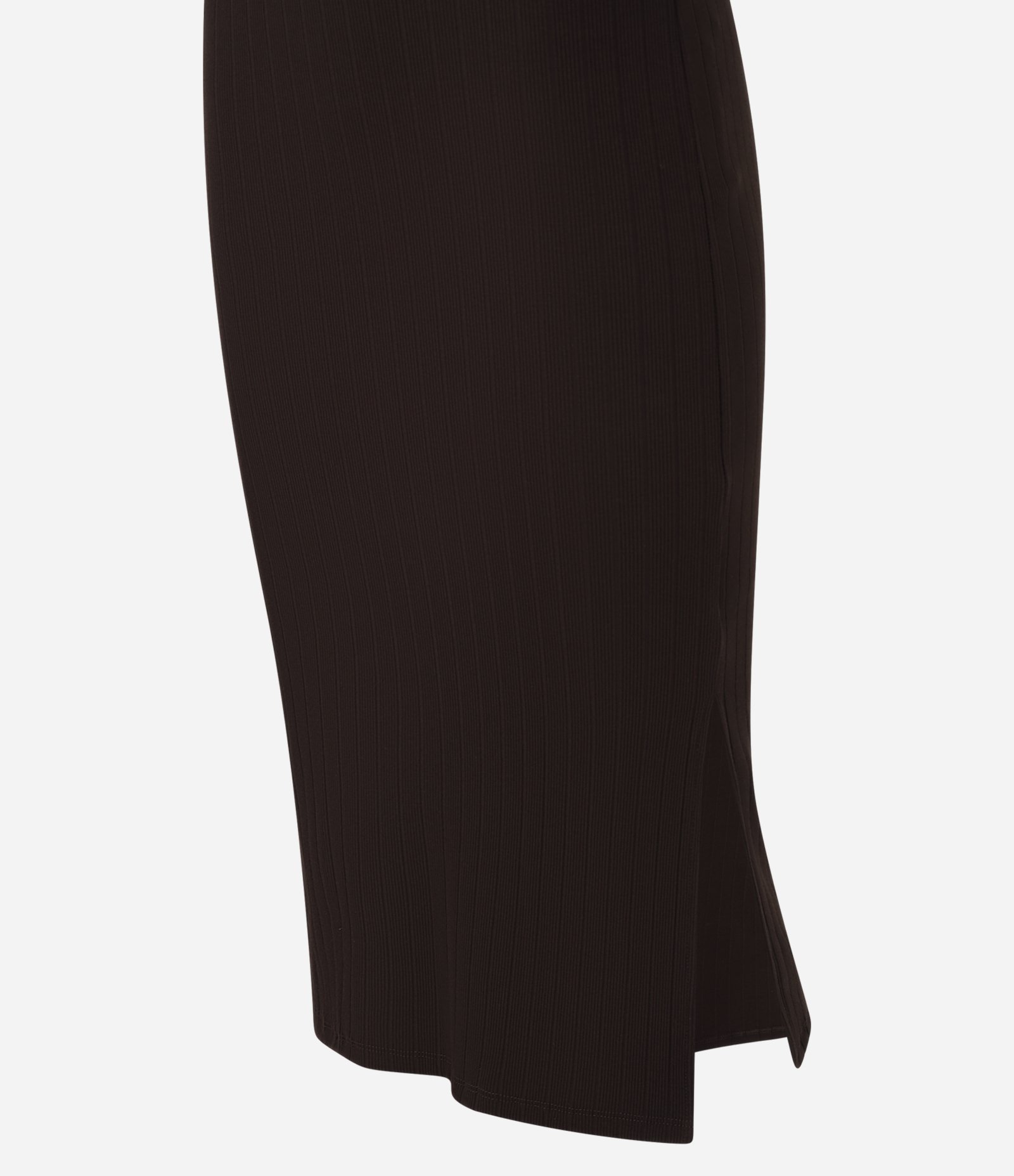 Vestido Midi Canelado em Ribana com Gola Altinha Marrom Escuro 8