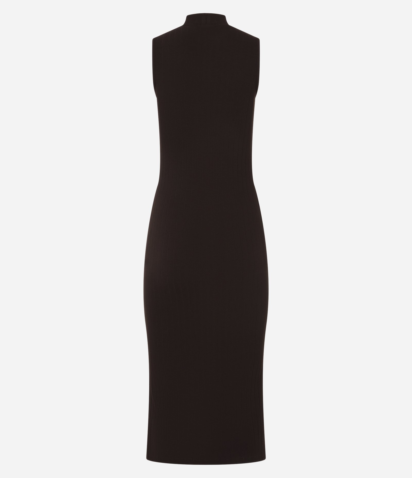Vestido Midi Canelado em Ribana com Gola Altinha Marrom Escuro 9