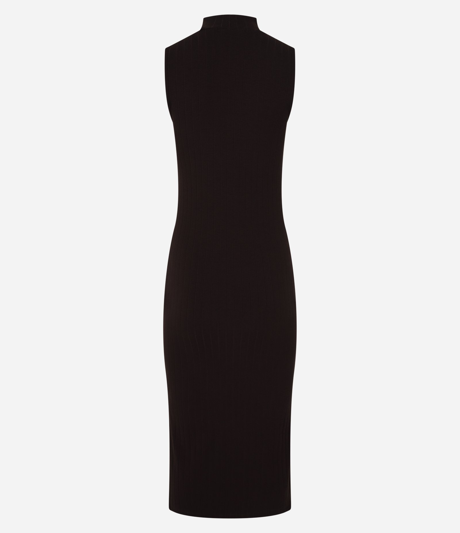 Vestido Midi Canelado em Ribana com Gola Altinha Marrom Escuro 7