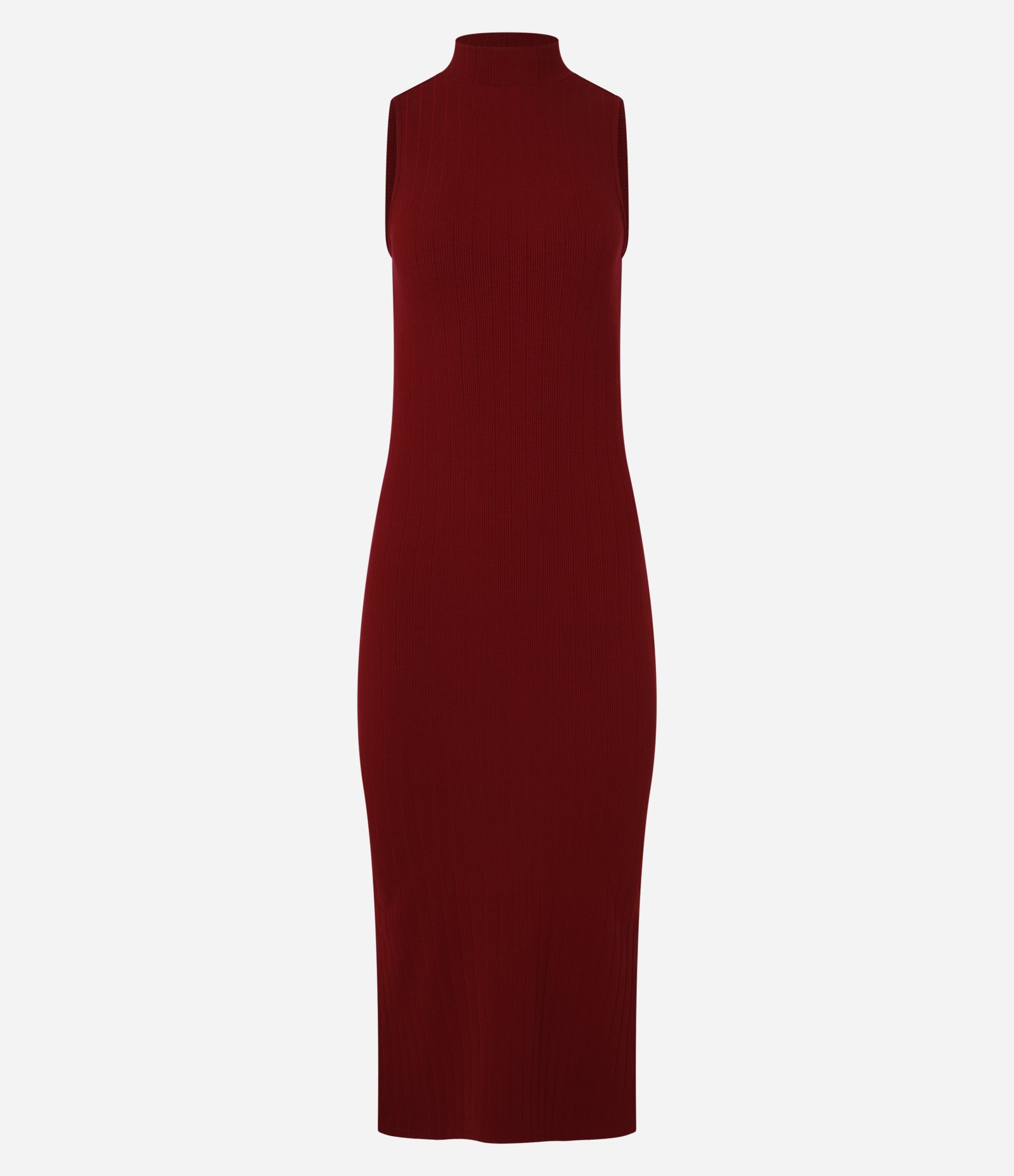 Vestido Midi Canelado em Ribana com Gola Altinha Vermelho 7