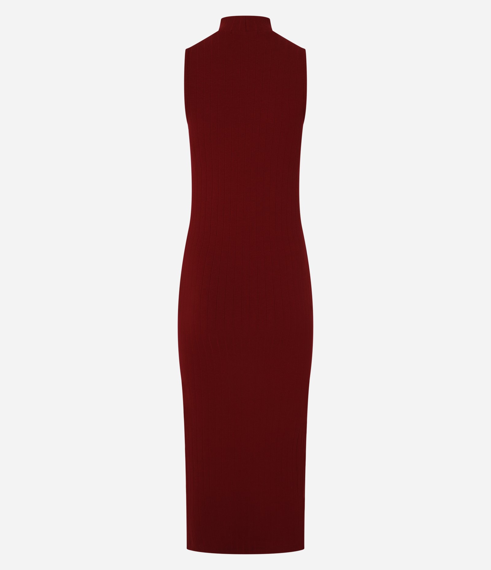 Vestido Midi Canelado em Ribana com Gola Altinha Vermelho 9