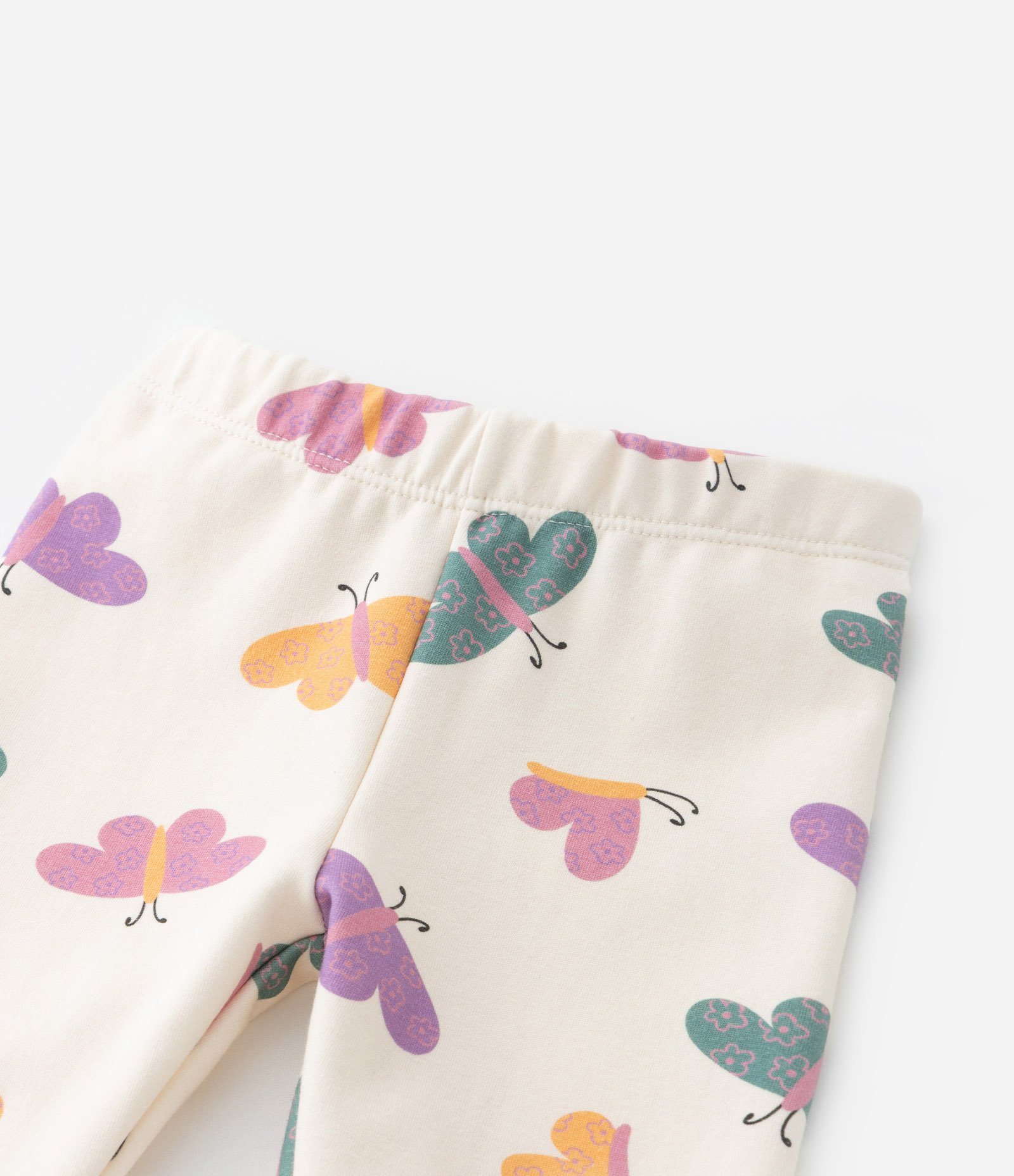 Calça Legging Infantil Quentinha com Estampa Borboletas - Tam 1 a 6 Anos Bege 5