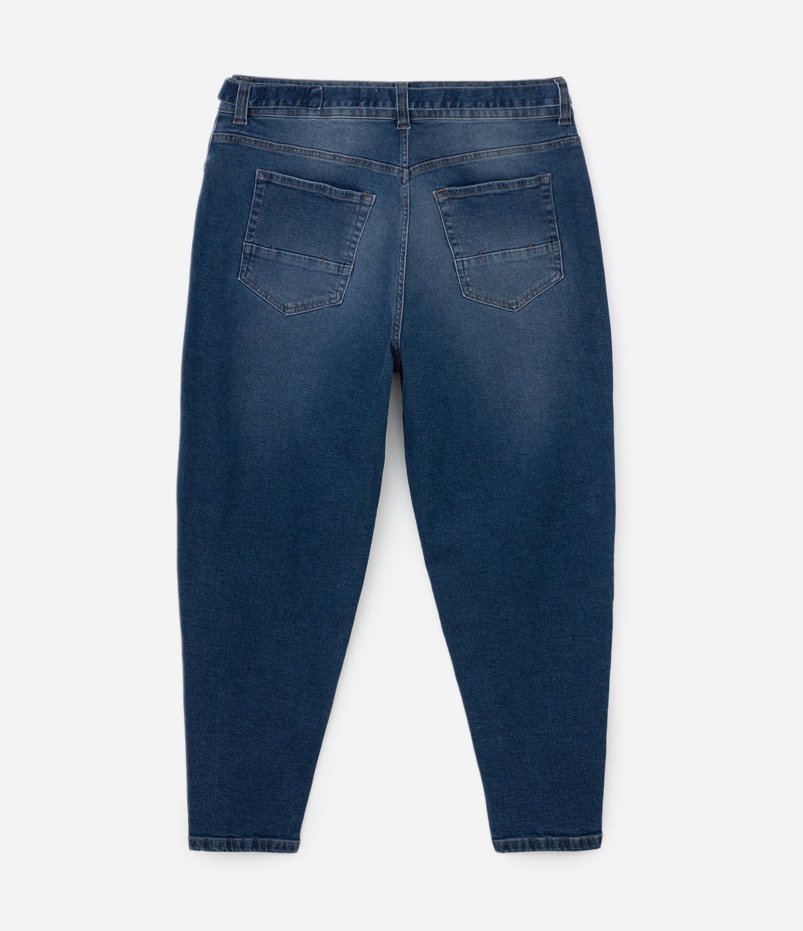 Calça Mom em Jeans com Elastano e Cinto Curve & Plus Size Azul 6
