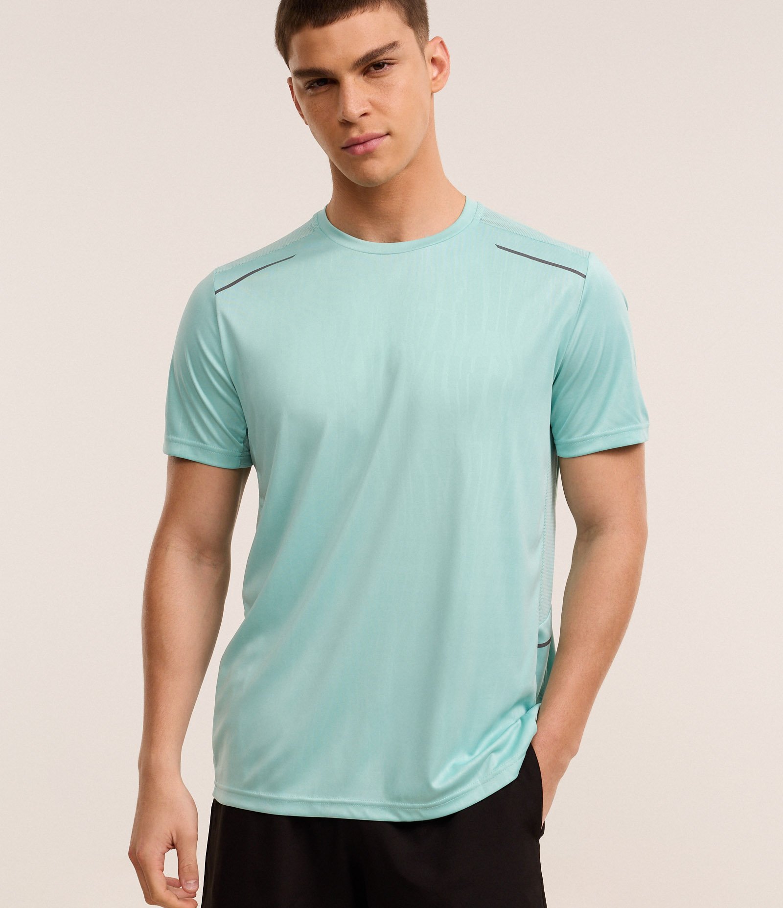 Camiseta Esportiva Tecnologia Dry com Estampa Heat Print Verde Água 1