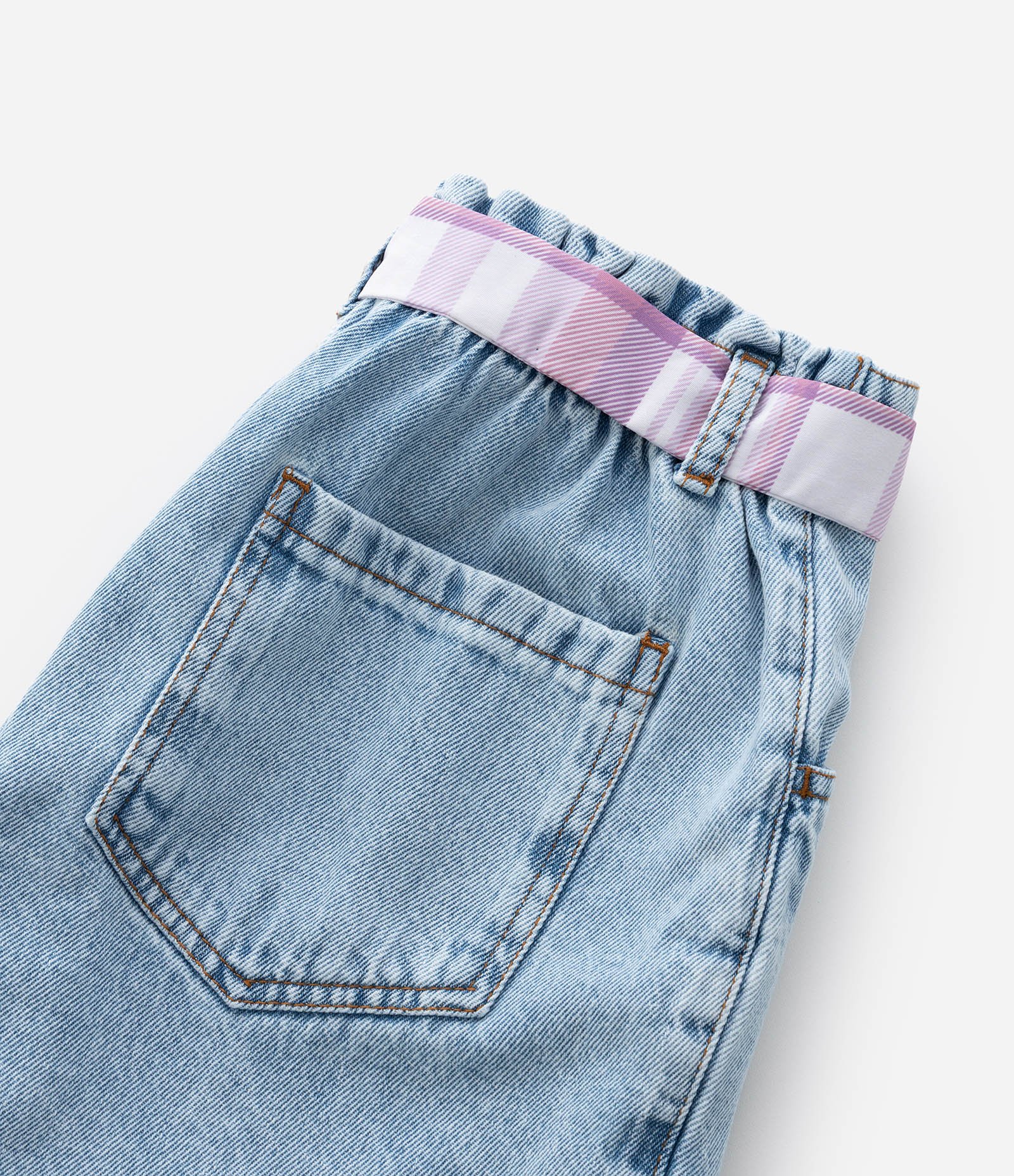 Short Infantil em Jeans com Cinto - Tam 5 a 14 Anos Azul 8