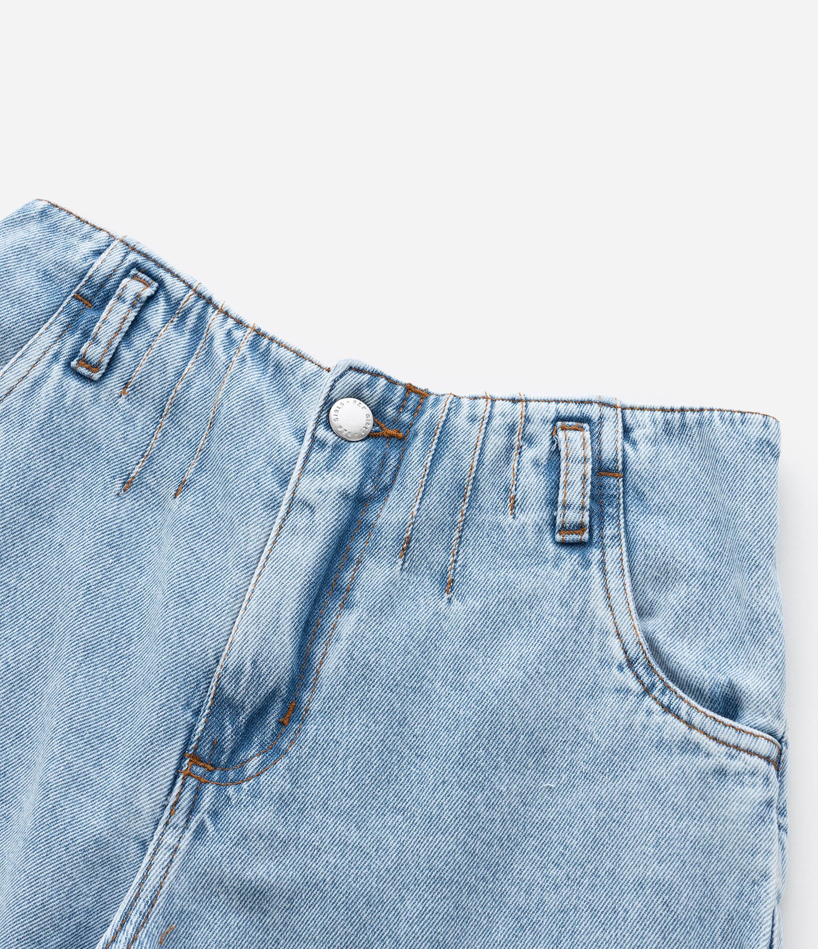 Short Infantil em Jeans com Cinto - Tam 5 a 14 Anos Azul 4