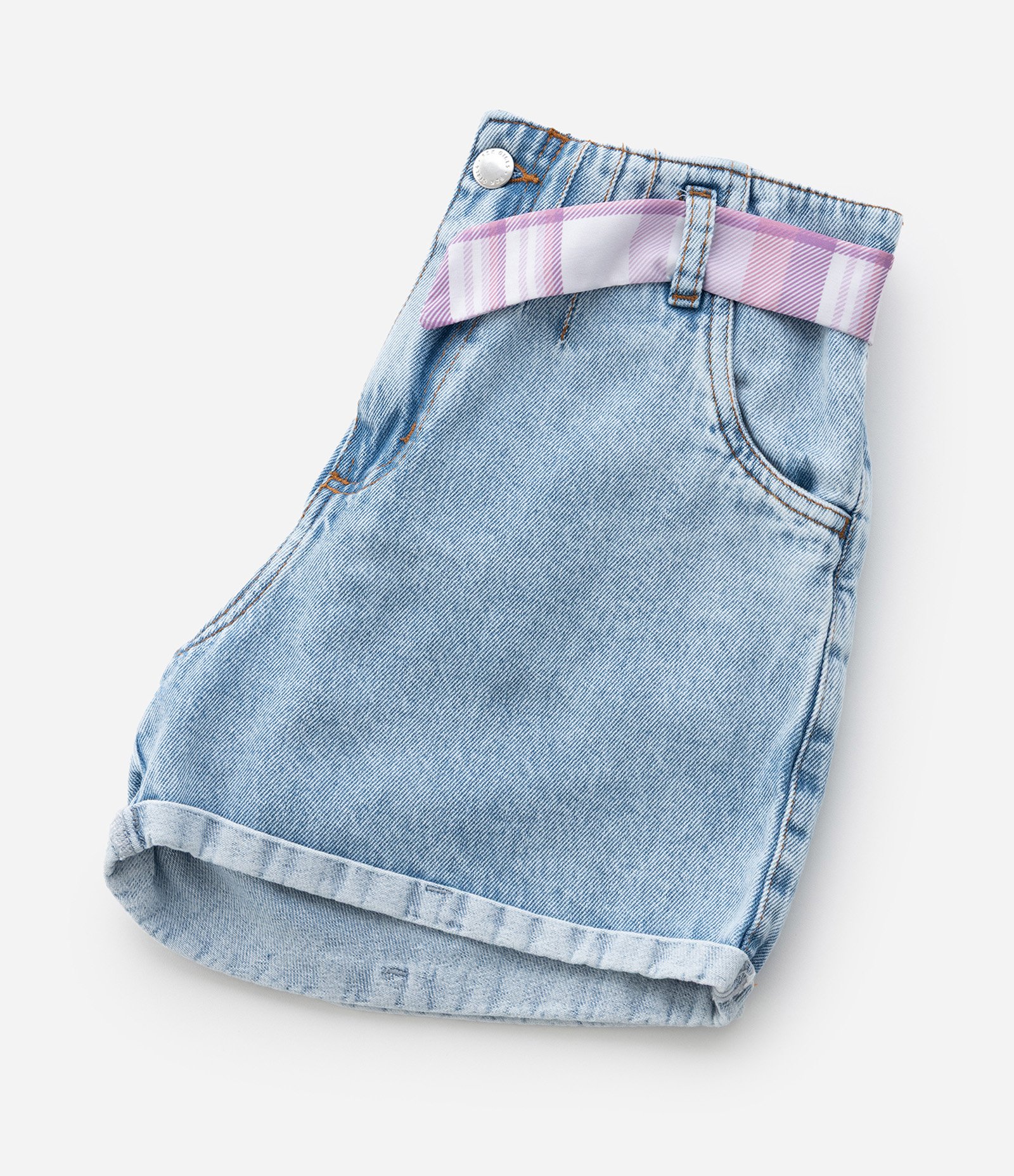 Short Infantil em Jeans com Cinto - Tam 5 a 14 Anos Azul 7
