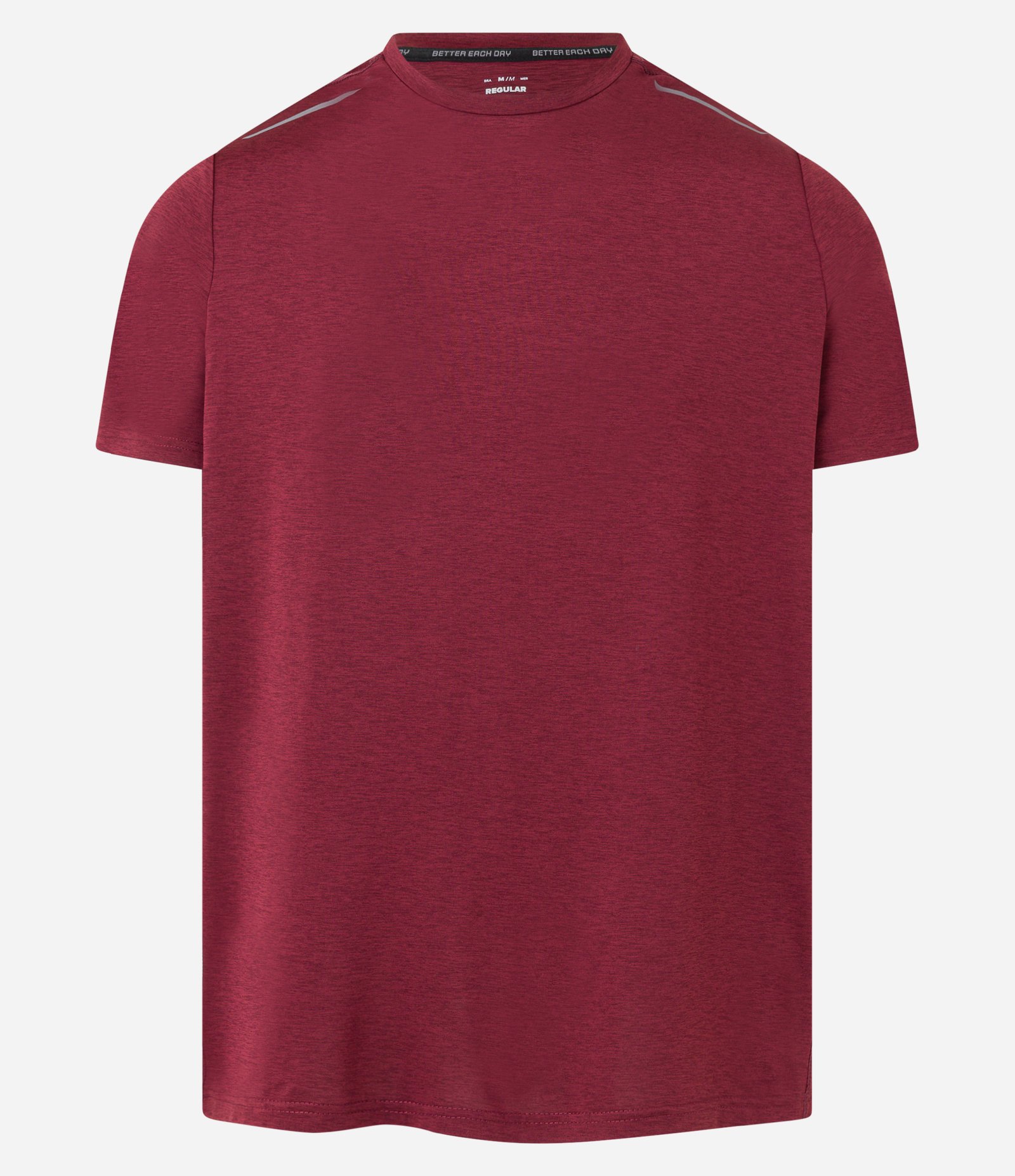 Camiseta Esportiva com Tecnologia Dry e Detalhes Refletivos Vermelho Bordô 9