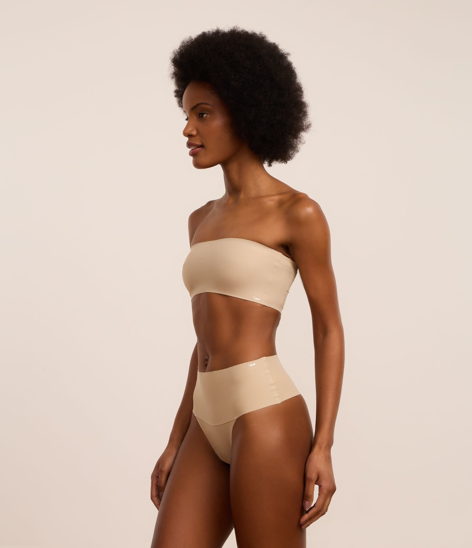 Sutiã Tomara que Caia com Bojo em Microfibra Leve Bege 2