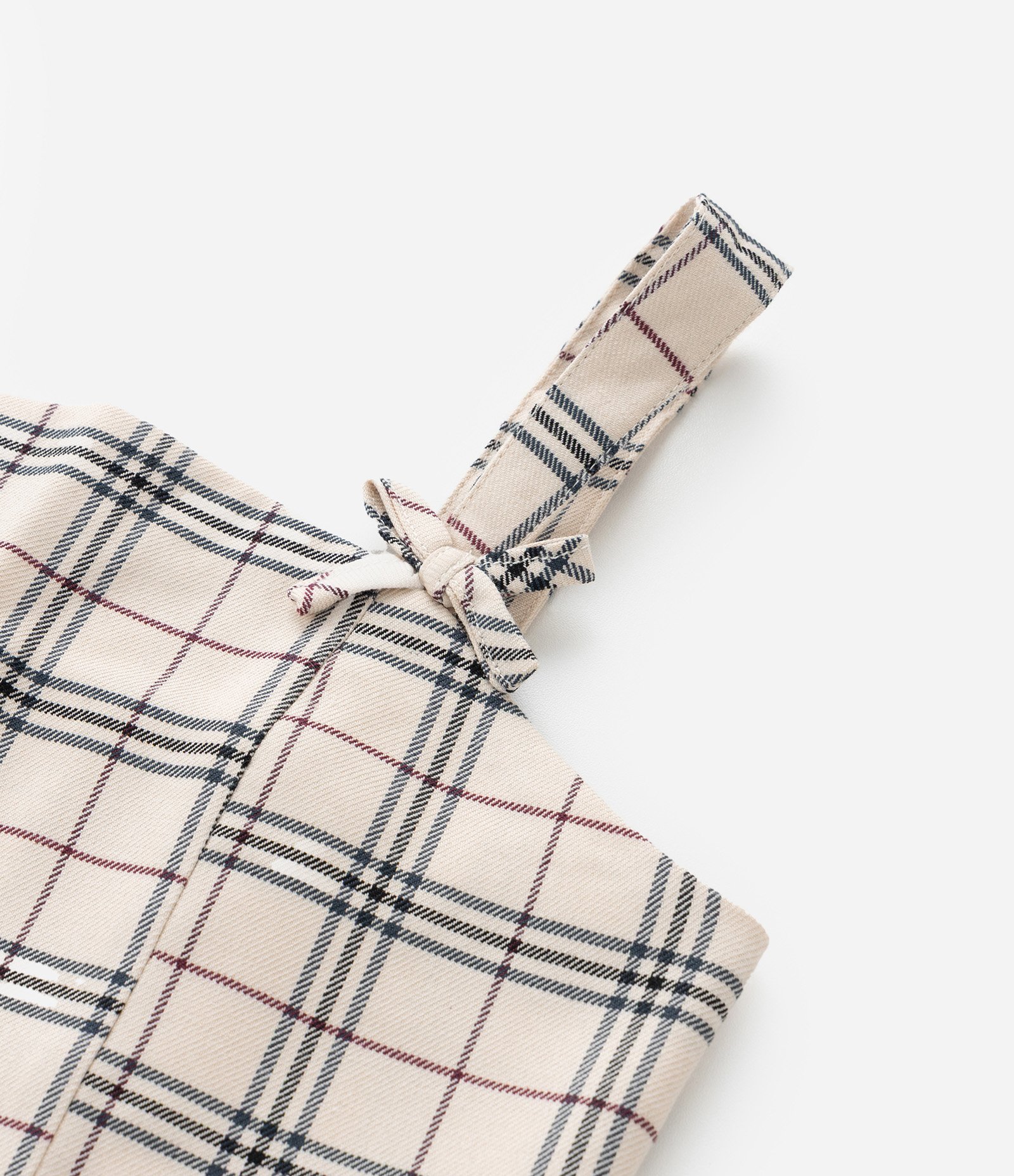 Blusa Infantil em Alfaiataria com Estampa Xadrez - Tam 5 a 14 Anos Bege 4