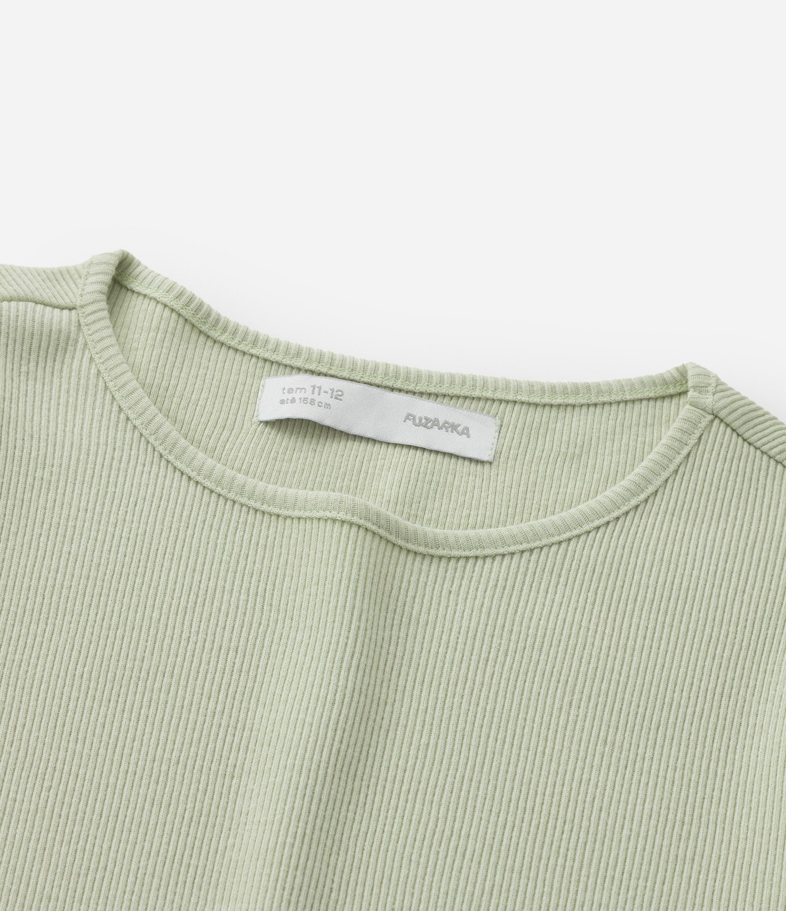 Blusa Infantil em Ribana com Broderie na Manga - Tam 5 a 14 Anos Verde 5