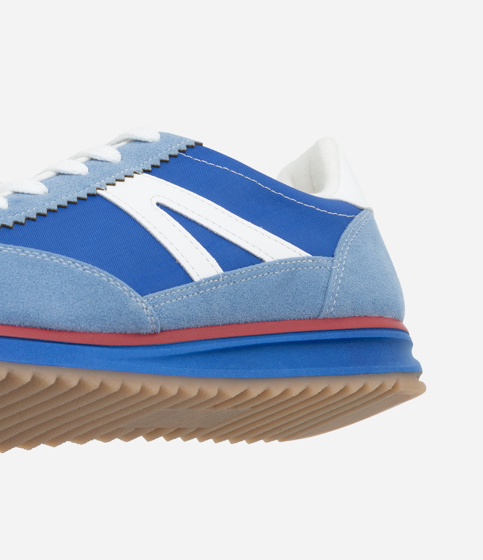 Tênis Jogging com Recortes e Detalhes Contrastantes Azul 4