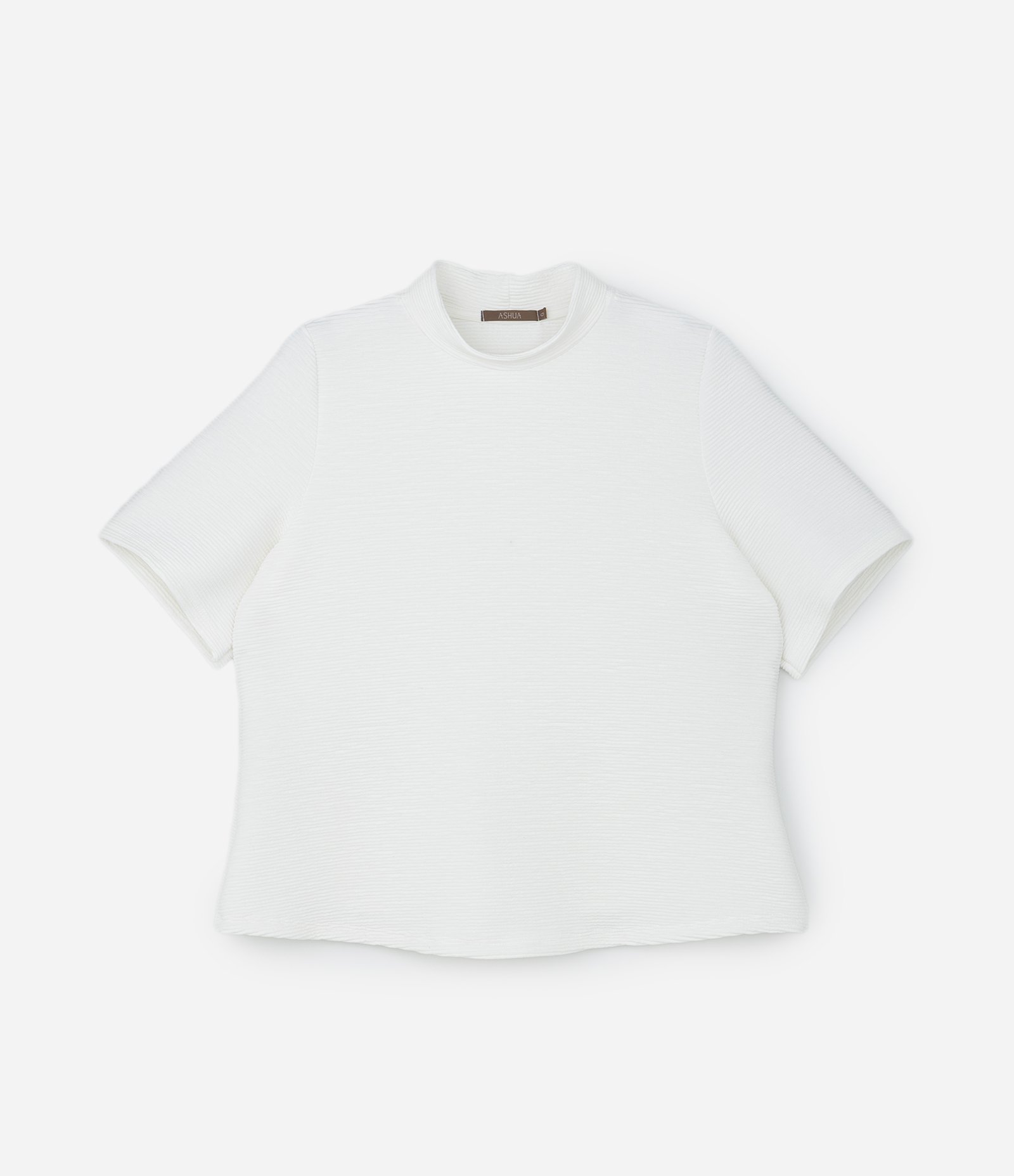 Camiseta Texturizada com Gola Altinha Curve & Plus Size Off White 4