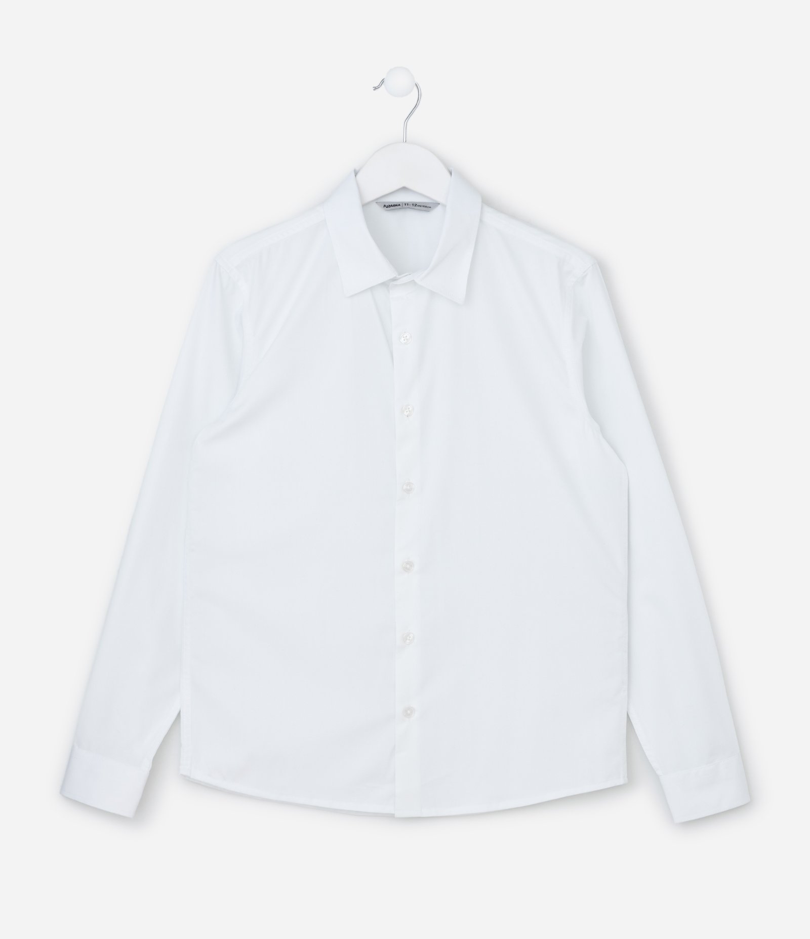 Camisa Infantil com Fibra de Bambu e Fechamento por Botões - Tam 5 a 14 Anos Branco 1