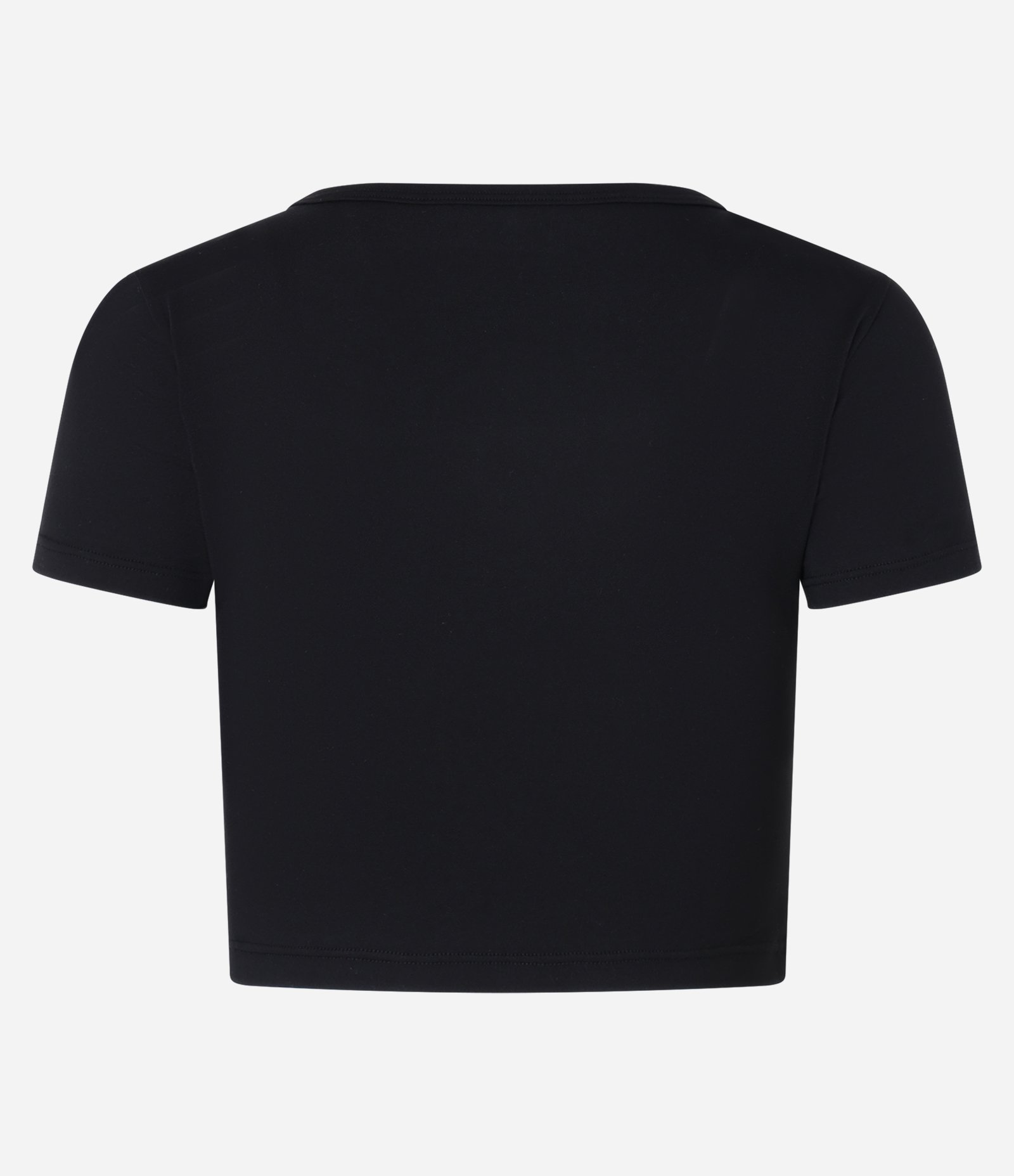 Camiseta Cropped Esportiva em Microfibra com Toque Suave Preto 6