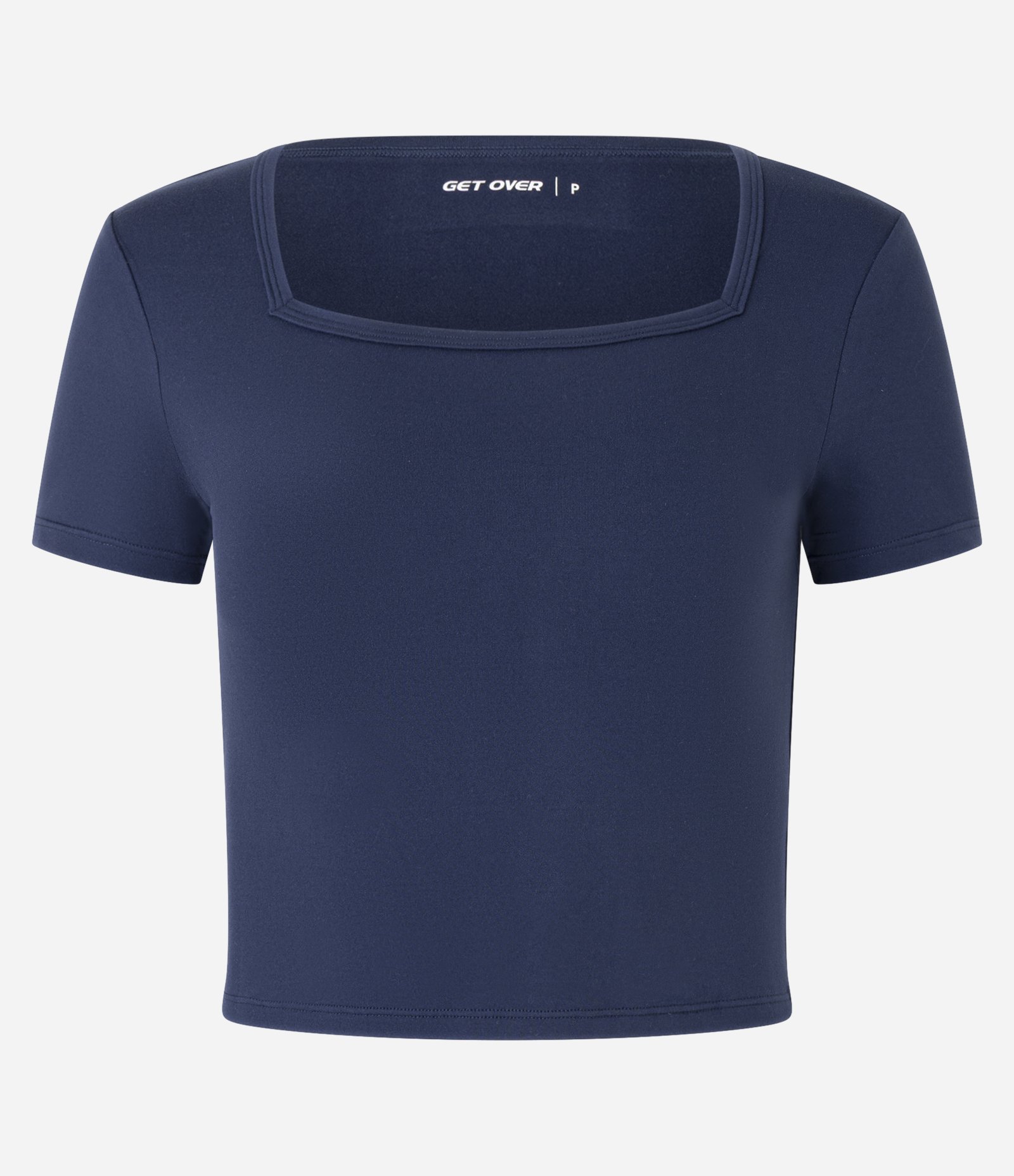 Camiseta Cropped Esportiva em Microfibra com Toque Suave Azul Marinho 5