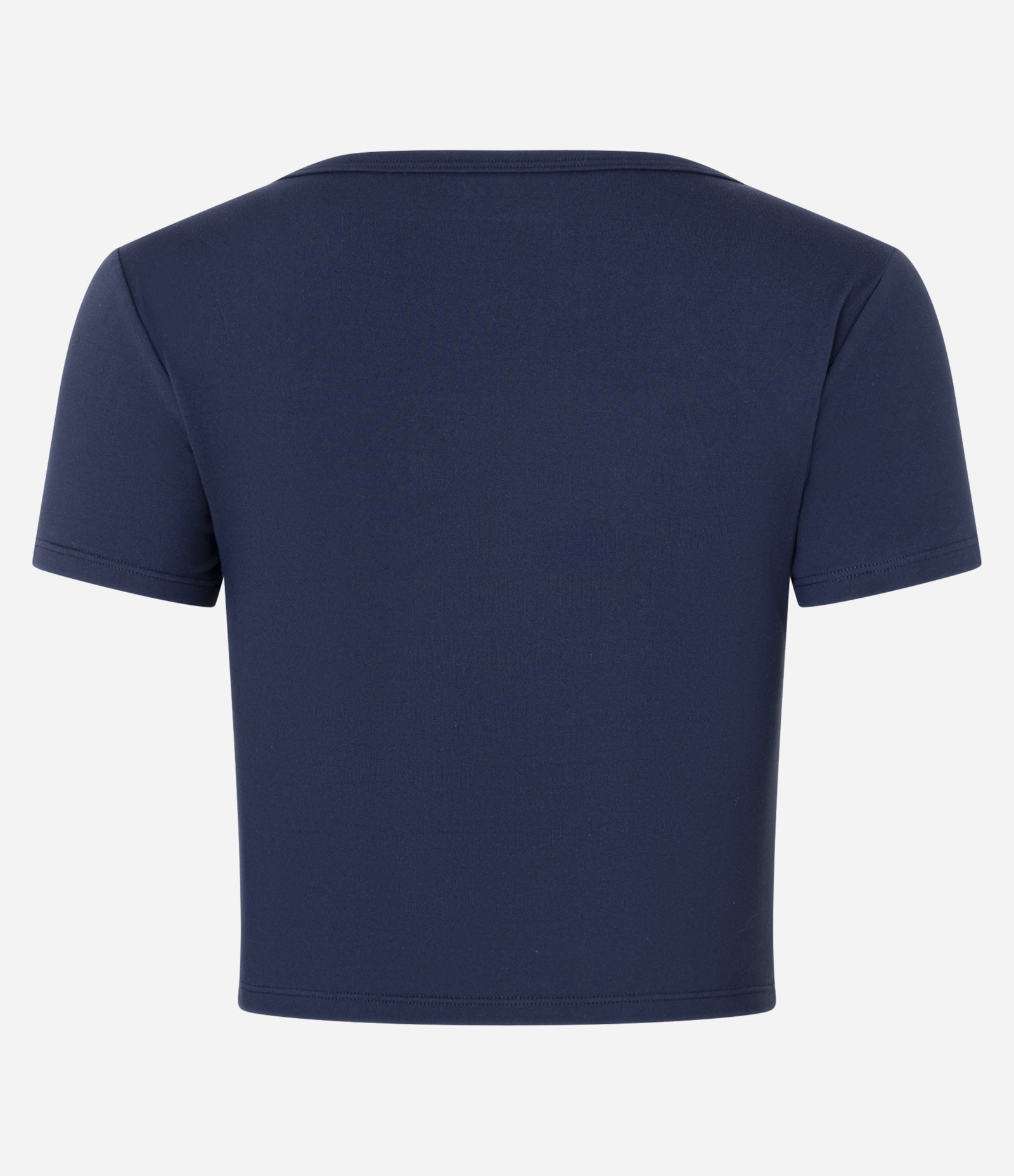Camiseta Cropped Esportiva em Microfibra com Toque Suave Azul Marinho 6