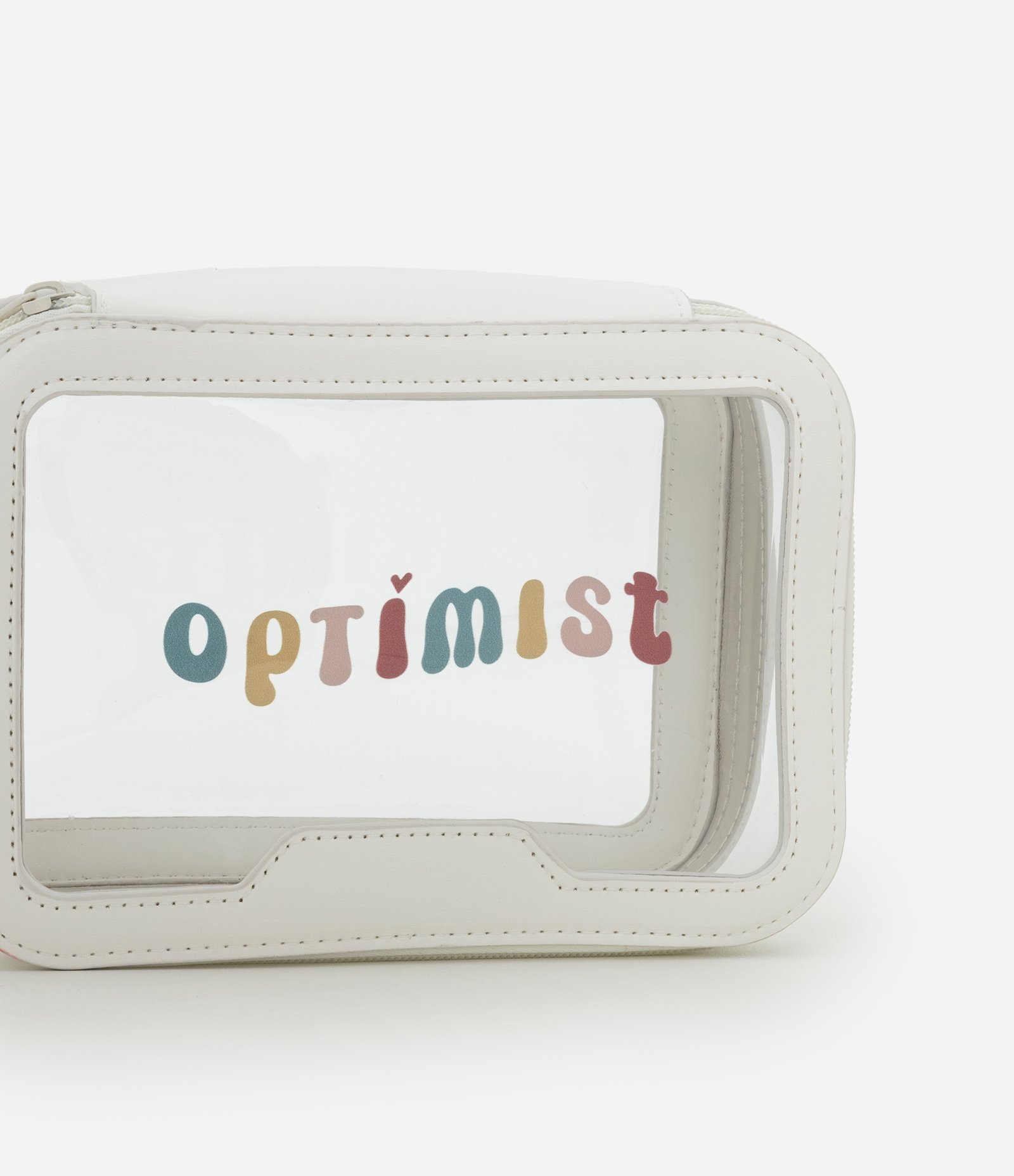 Nécessaire Retangular Grande com Lettering Optimist Off White 4