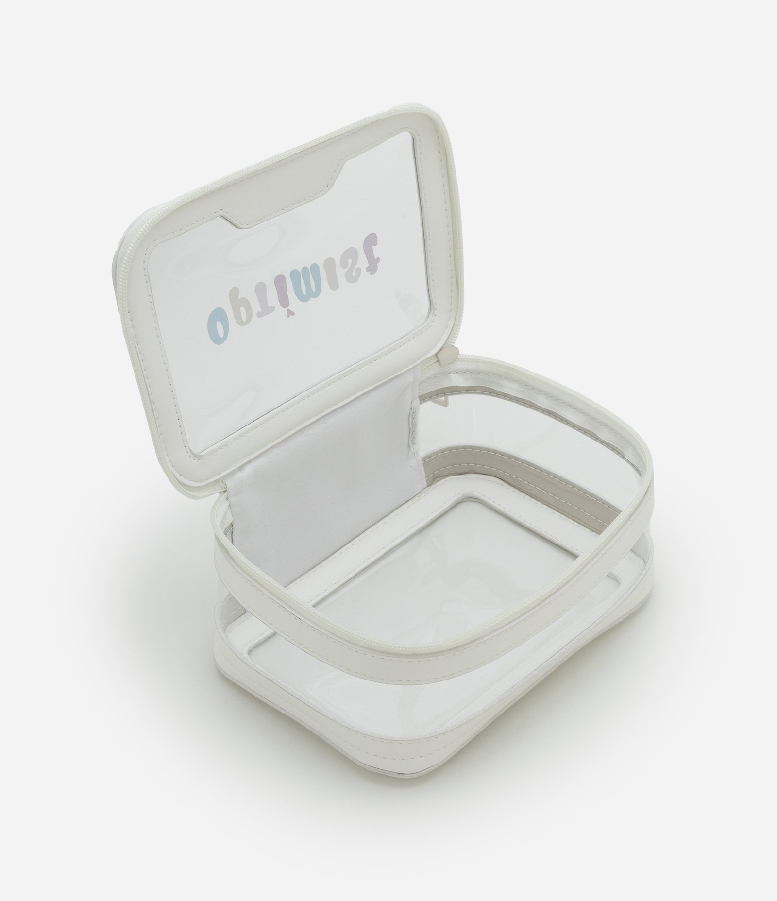 Nécessaire Retangular Grande com Lettering Optimist Off White 5