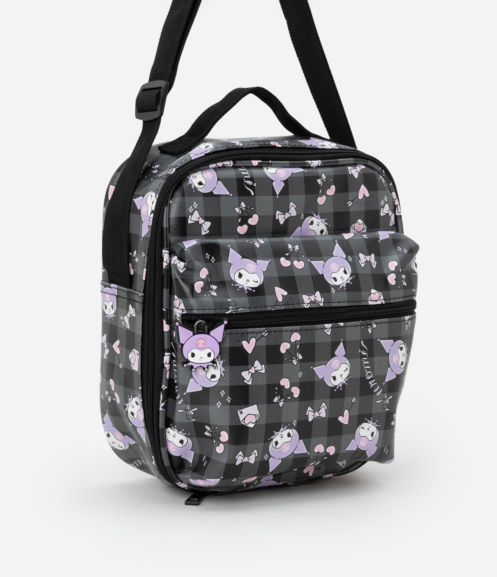 Lancheira com Divisórias e Estampa Kuromi Preto 1